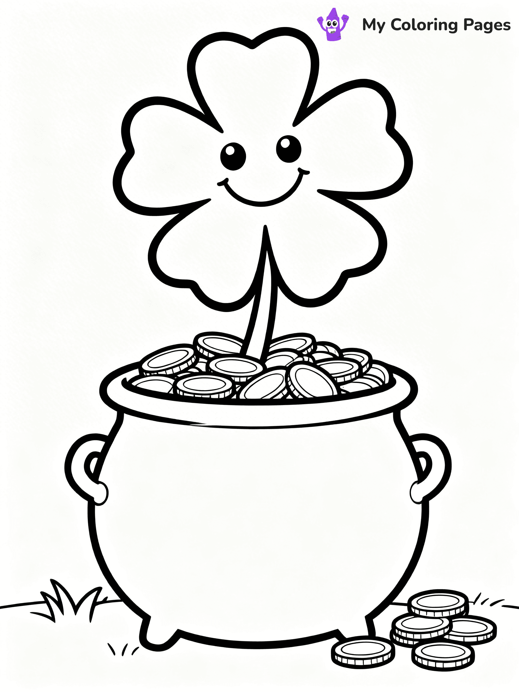 Four Leaf Clover Coloring Pages - 13