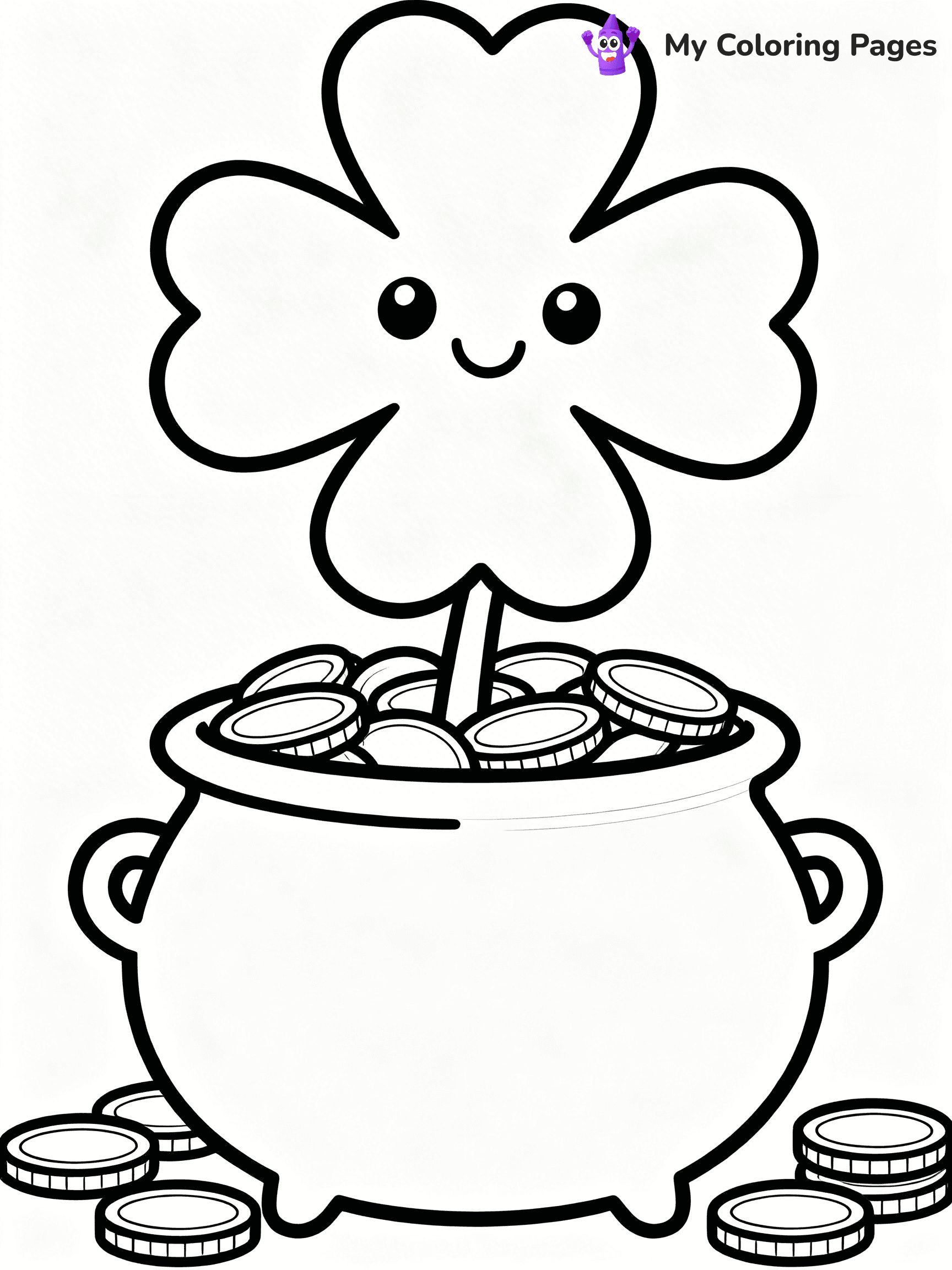 Four Leaf Clover Coloring Pages - 12