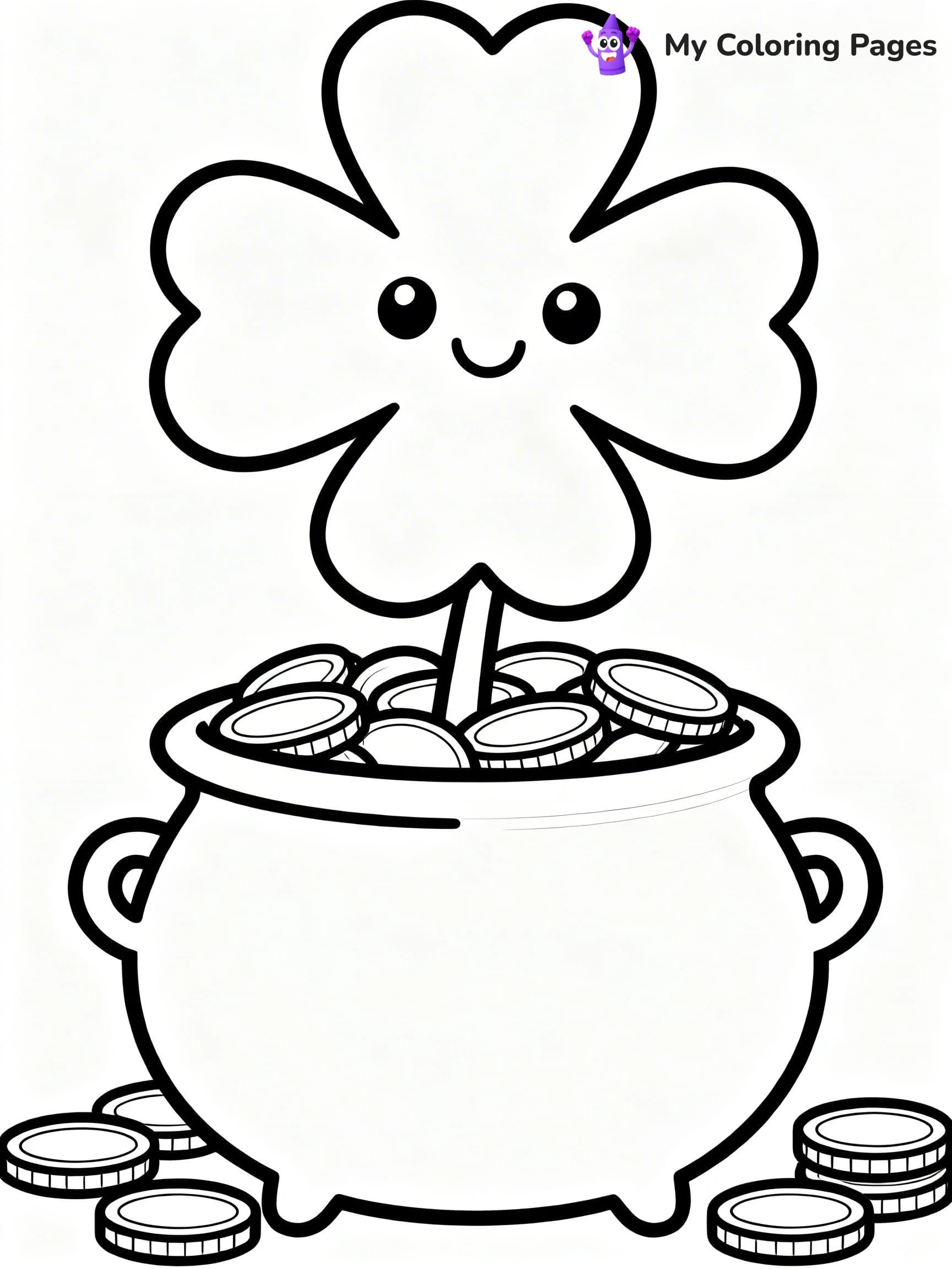 Four Leaf Clover Coloring Pages - 12