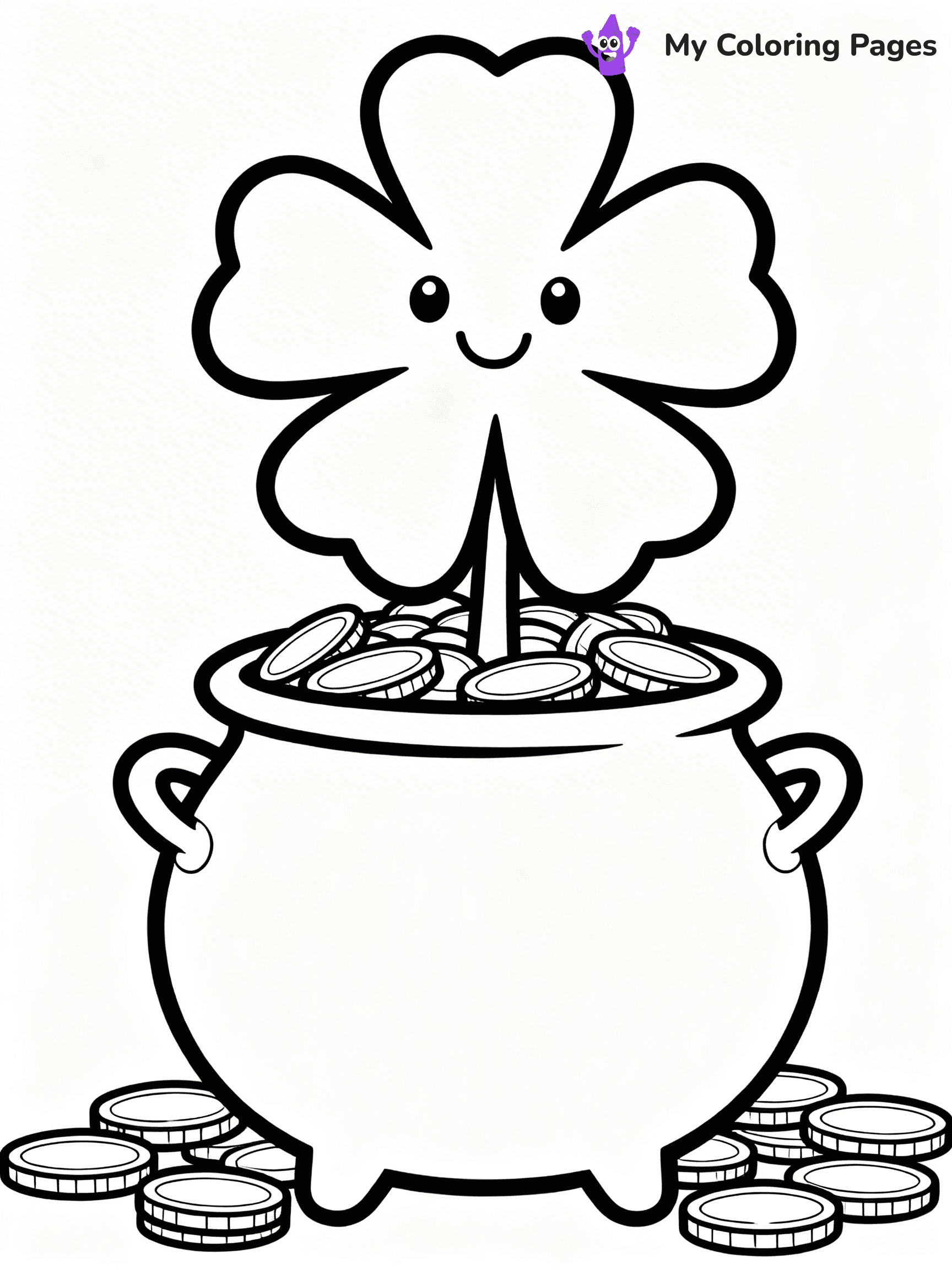 Four Leaf Clover Coloring Pages - 11