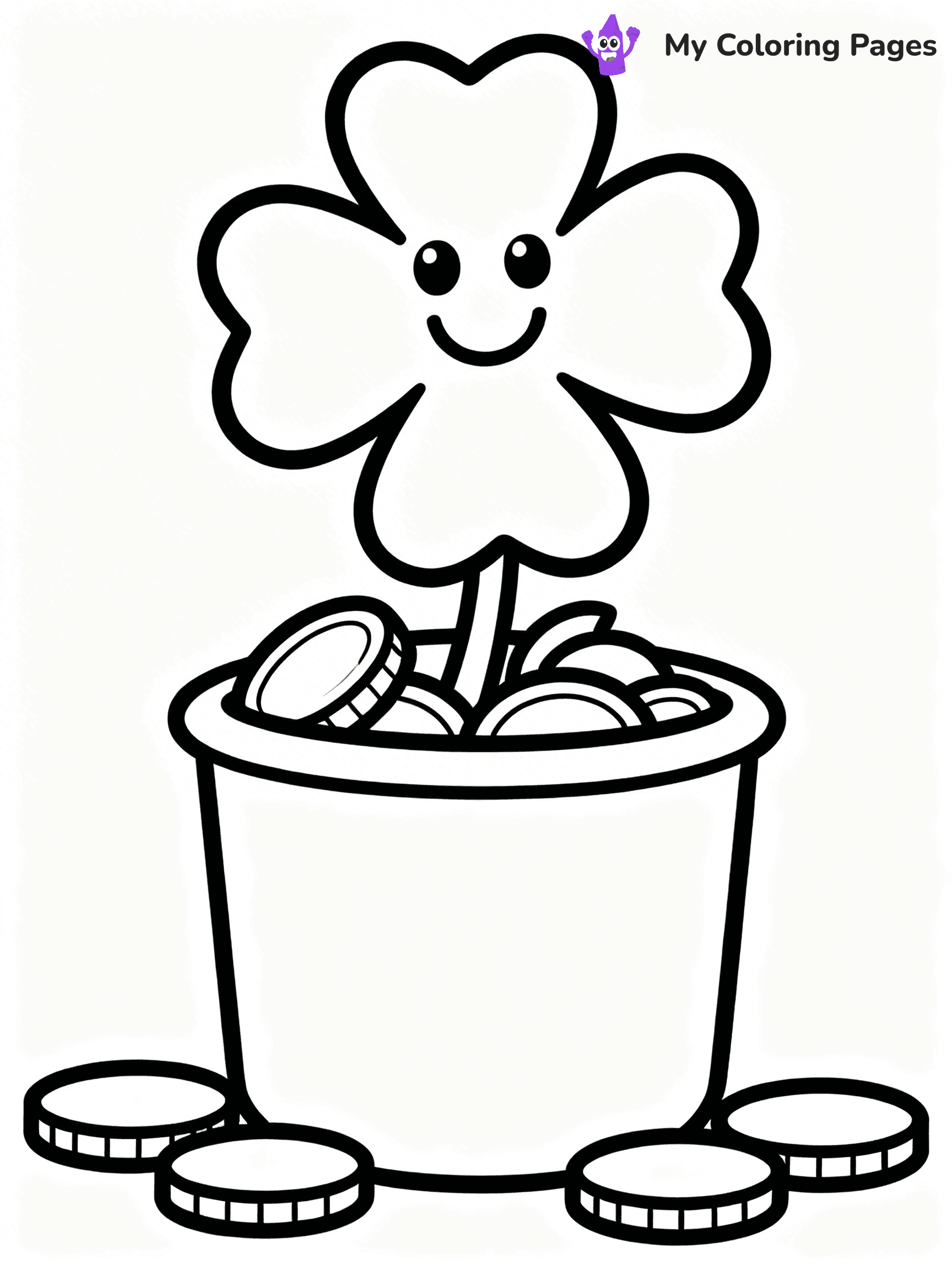 Four Leaf Clover Coloring Pages - 10