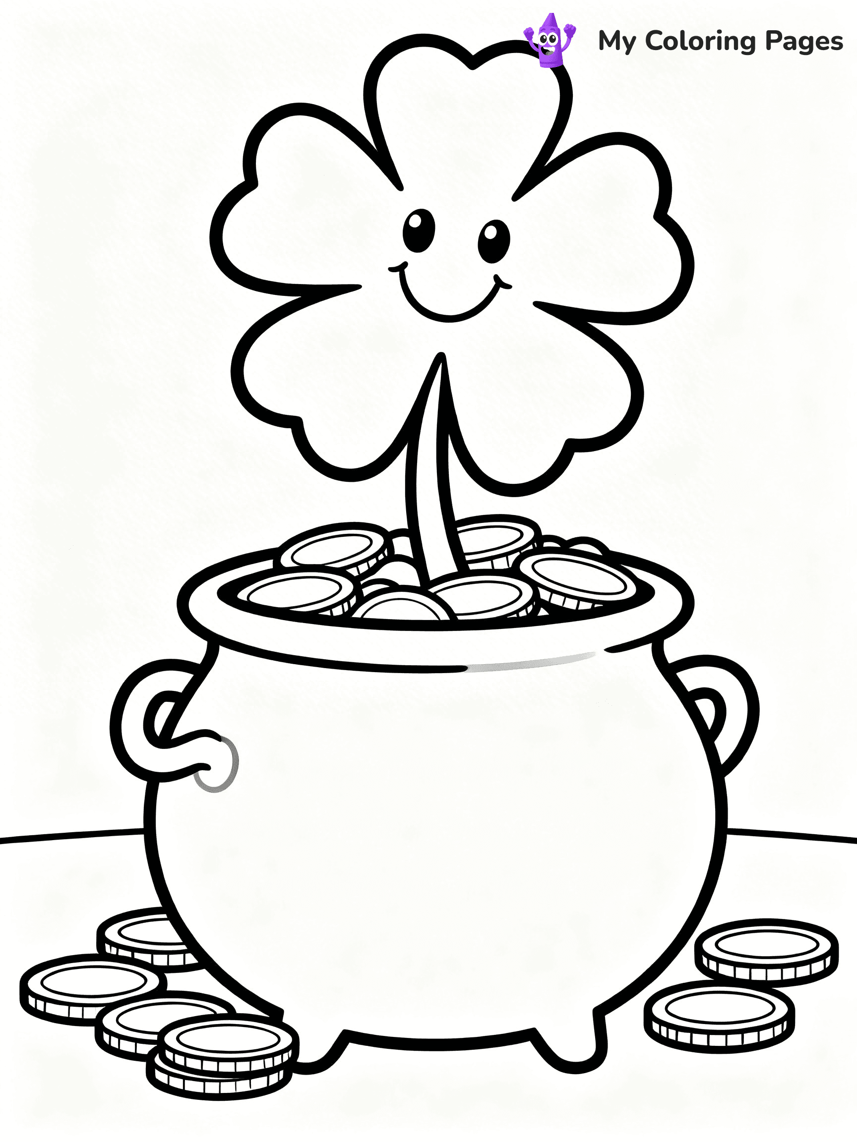 Four Leaf Clover Coloring Pages - 9