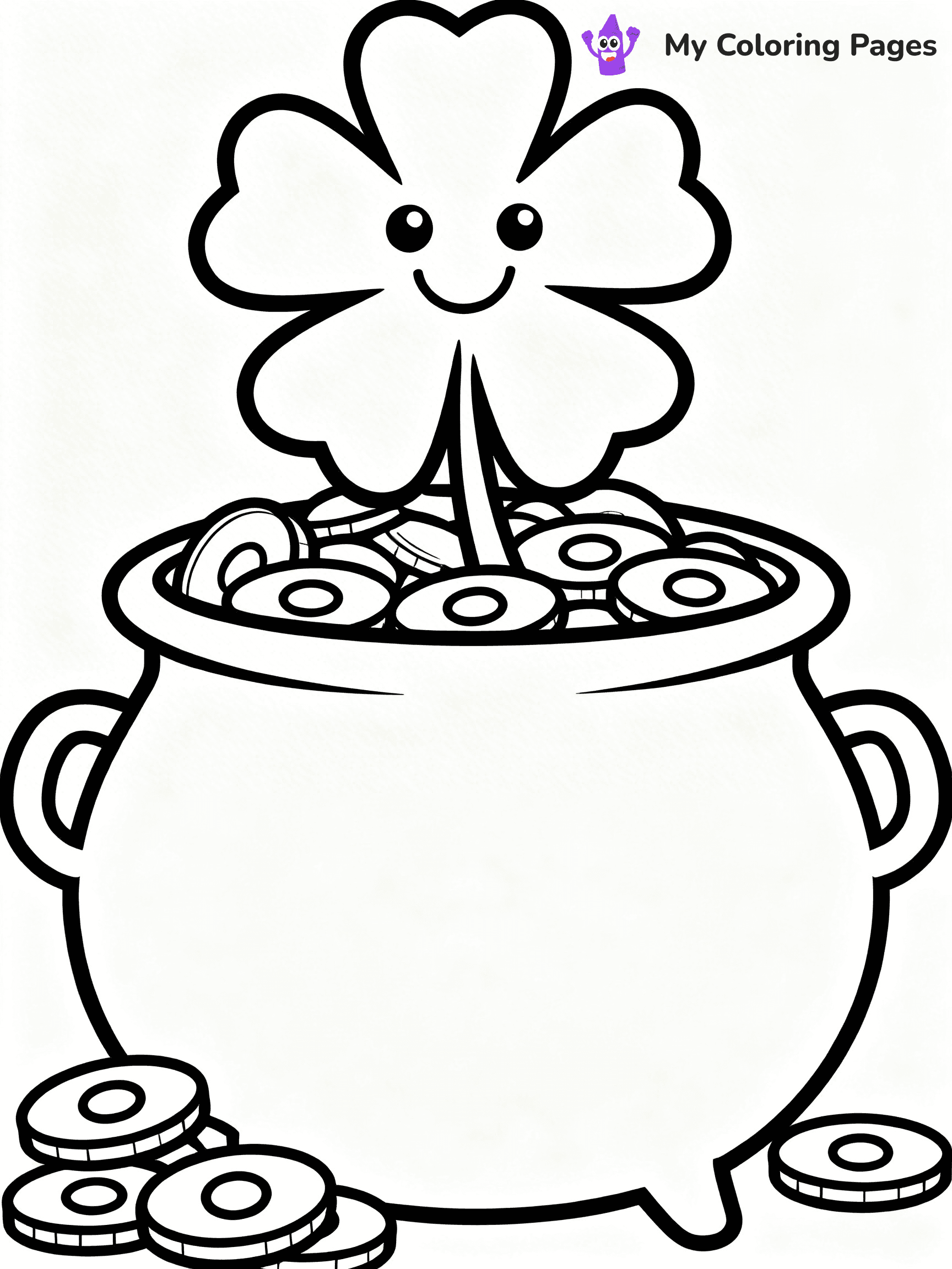 Four Leaf Clover Coloring Pages - 8