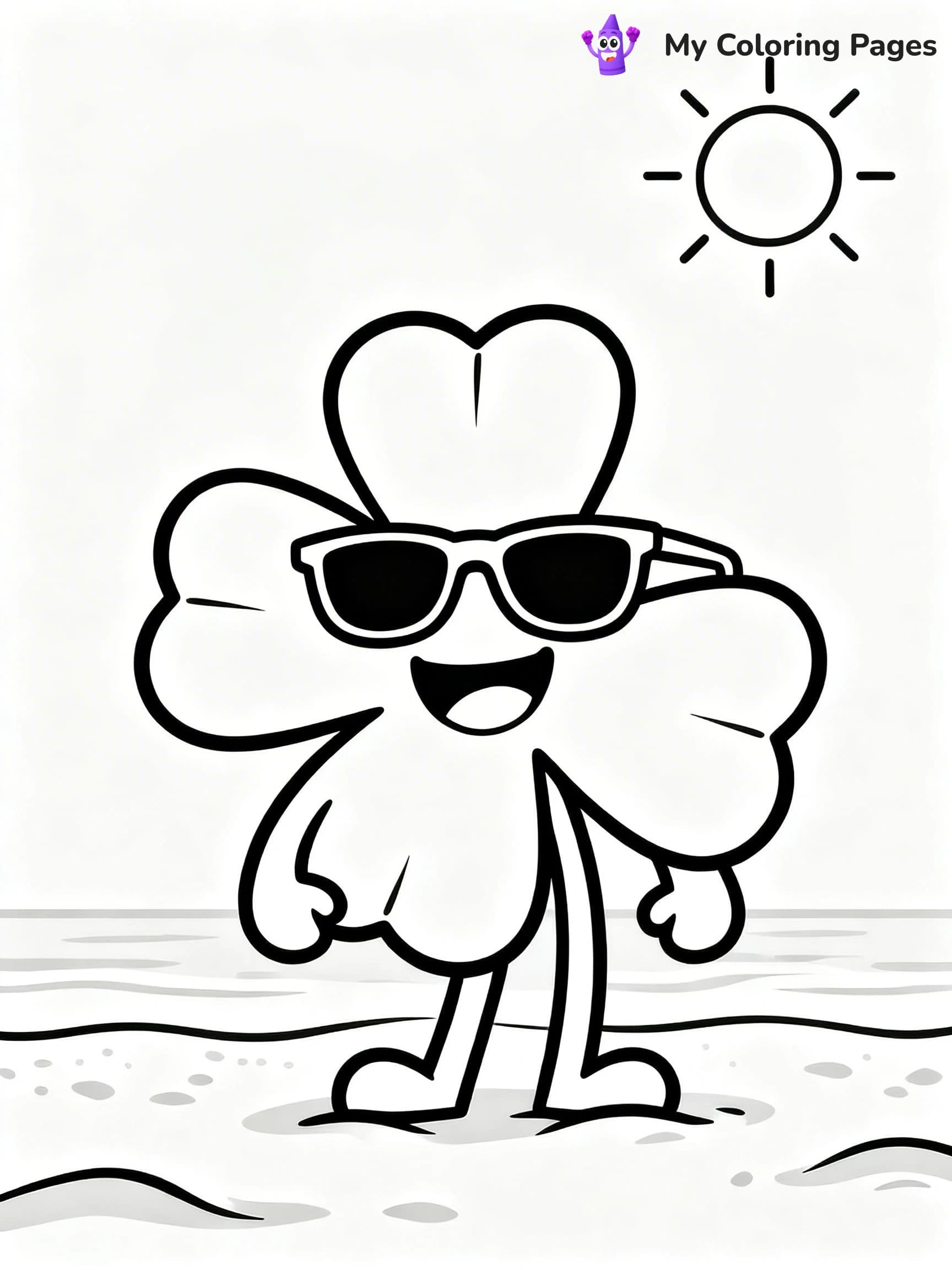 Four Leaf Clover Coloring Pages - 7