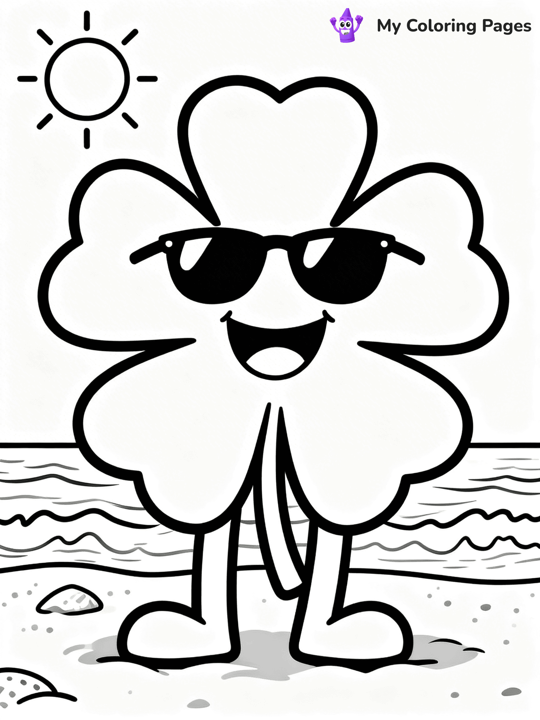 Four Leaf Clover Coloring Pages - 6