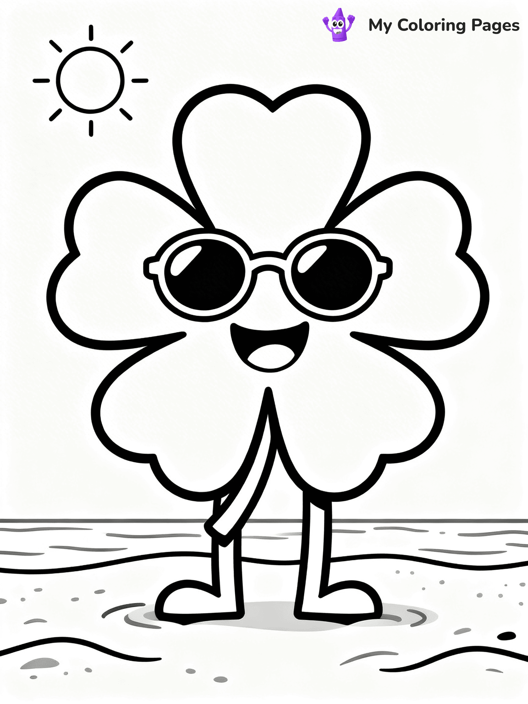 Four Leaf Clover Coloring Pages - 4