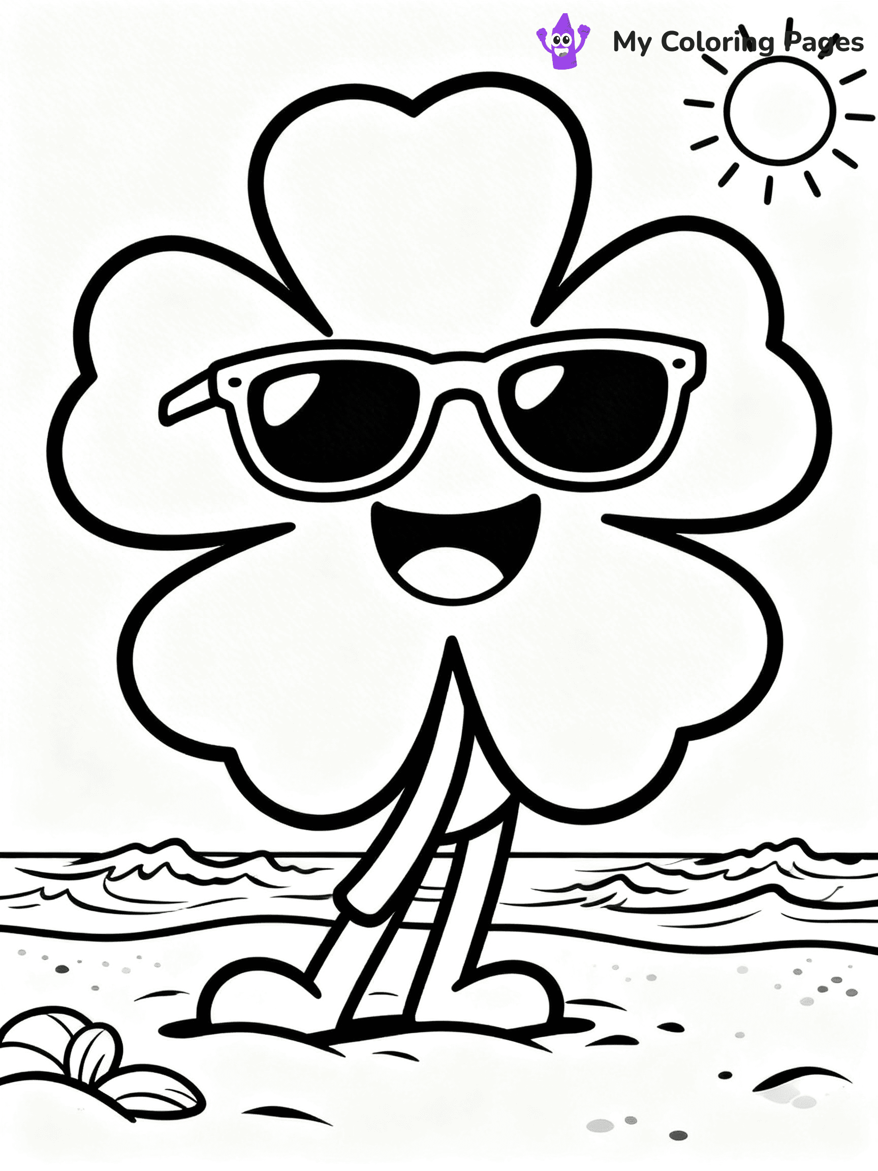 Four Leaf Clover Coloring Pages - 3
