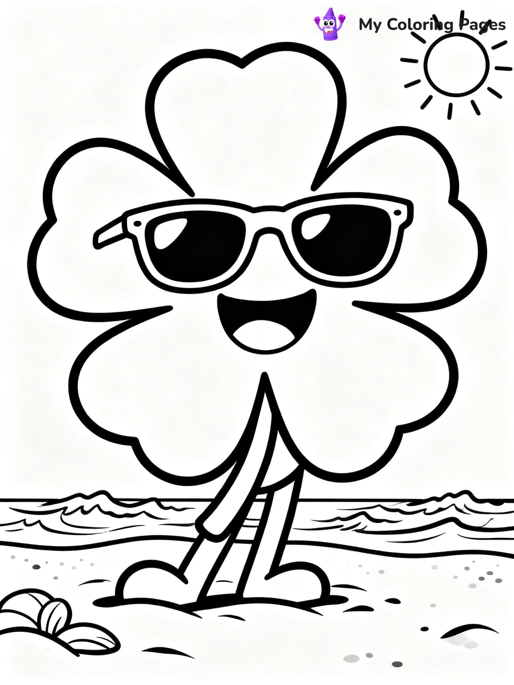 Four Leaf Clover Coloring Pages - 3