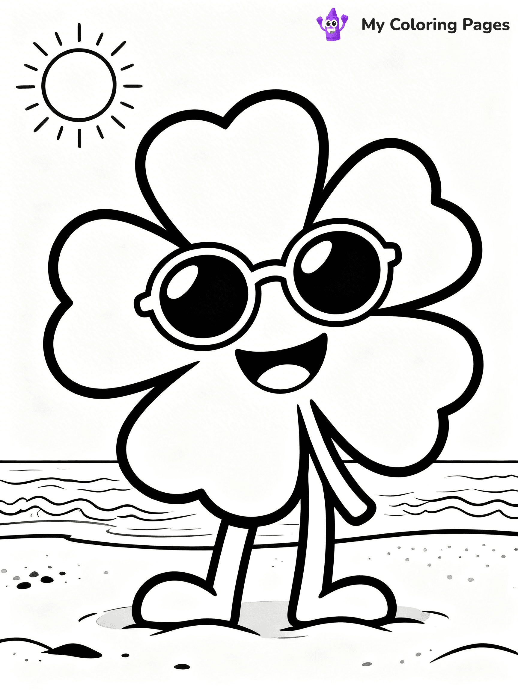 Four Leaf Clover Coloring Pages - 2