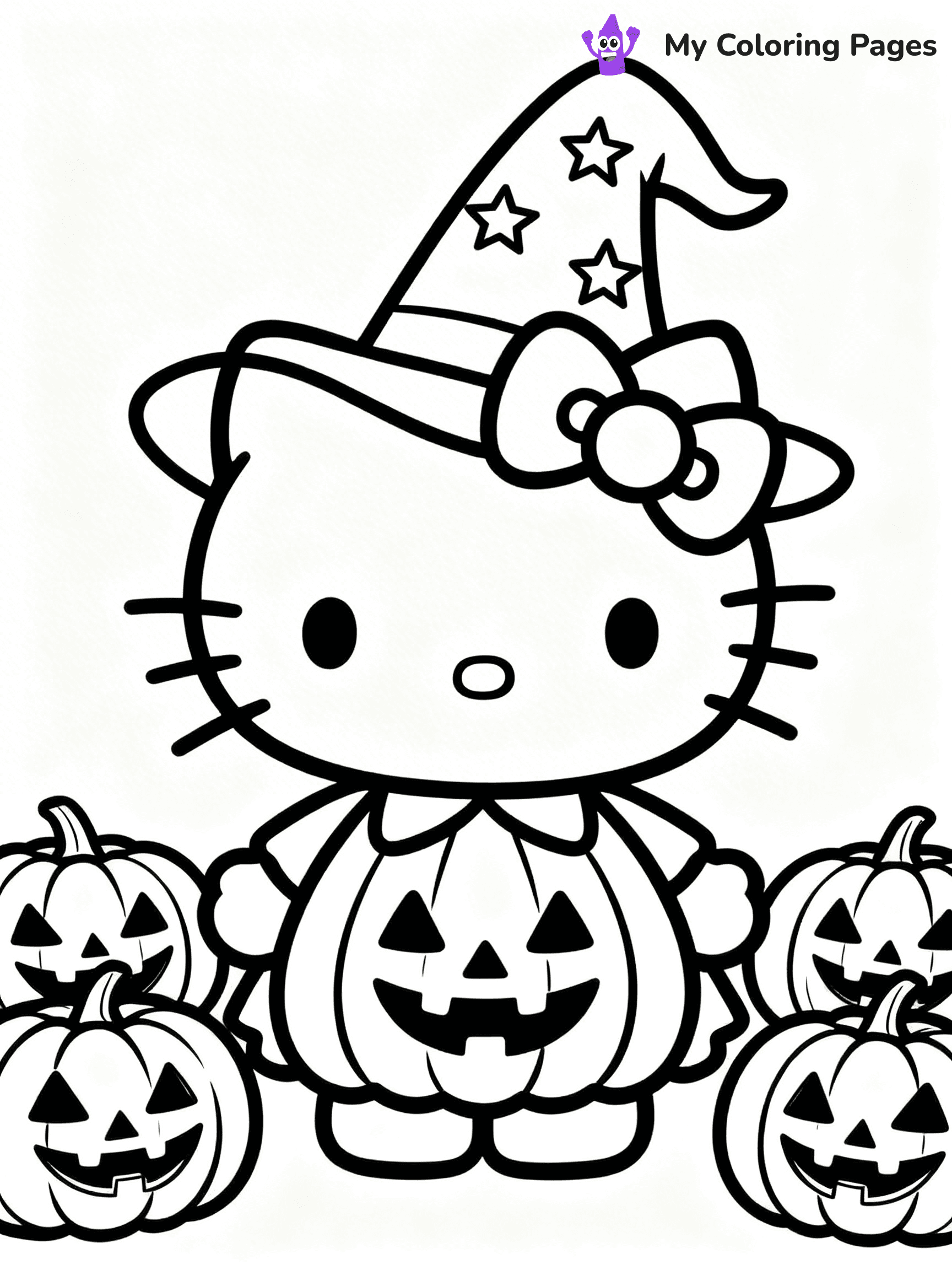 Hello Kitty Coloring Pages Halloween - 19