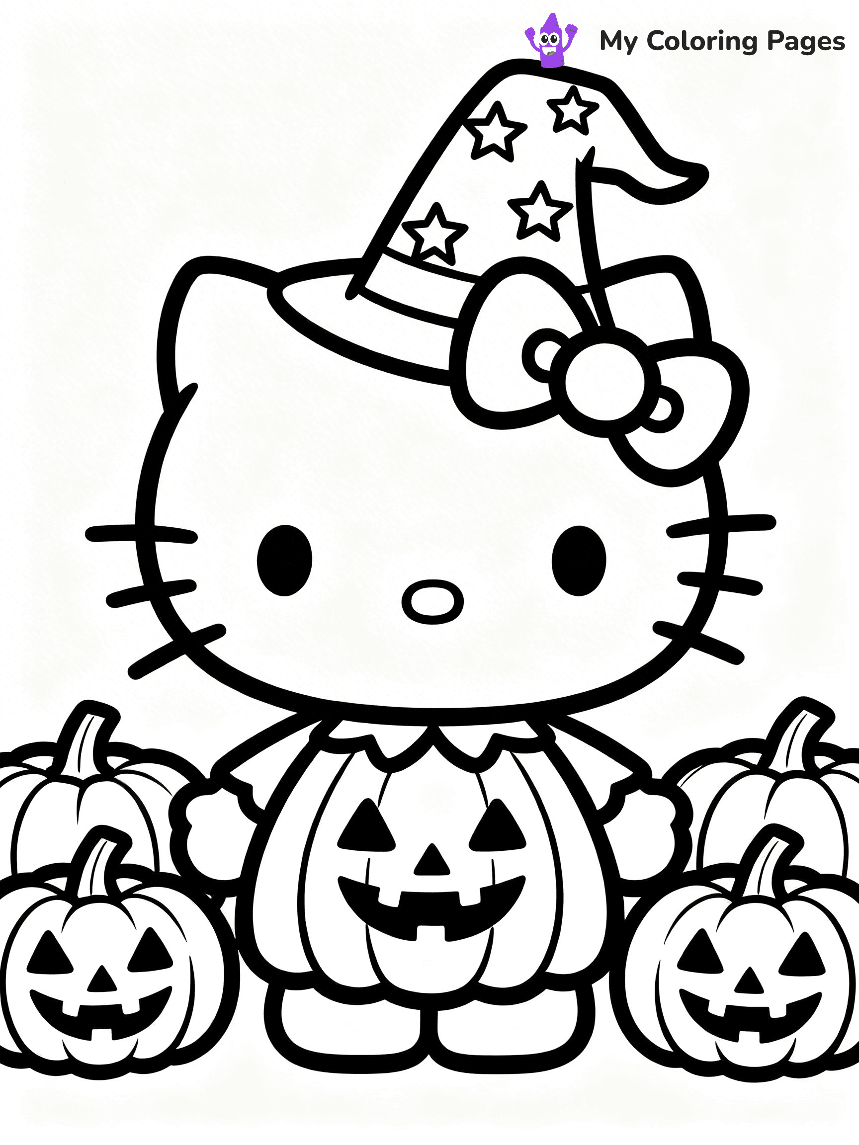Hello Kitty Coloring Pages Halloween - 17
