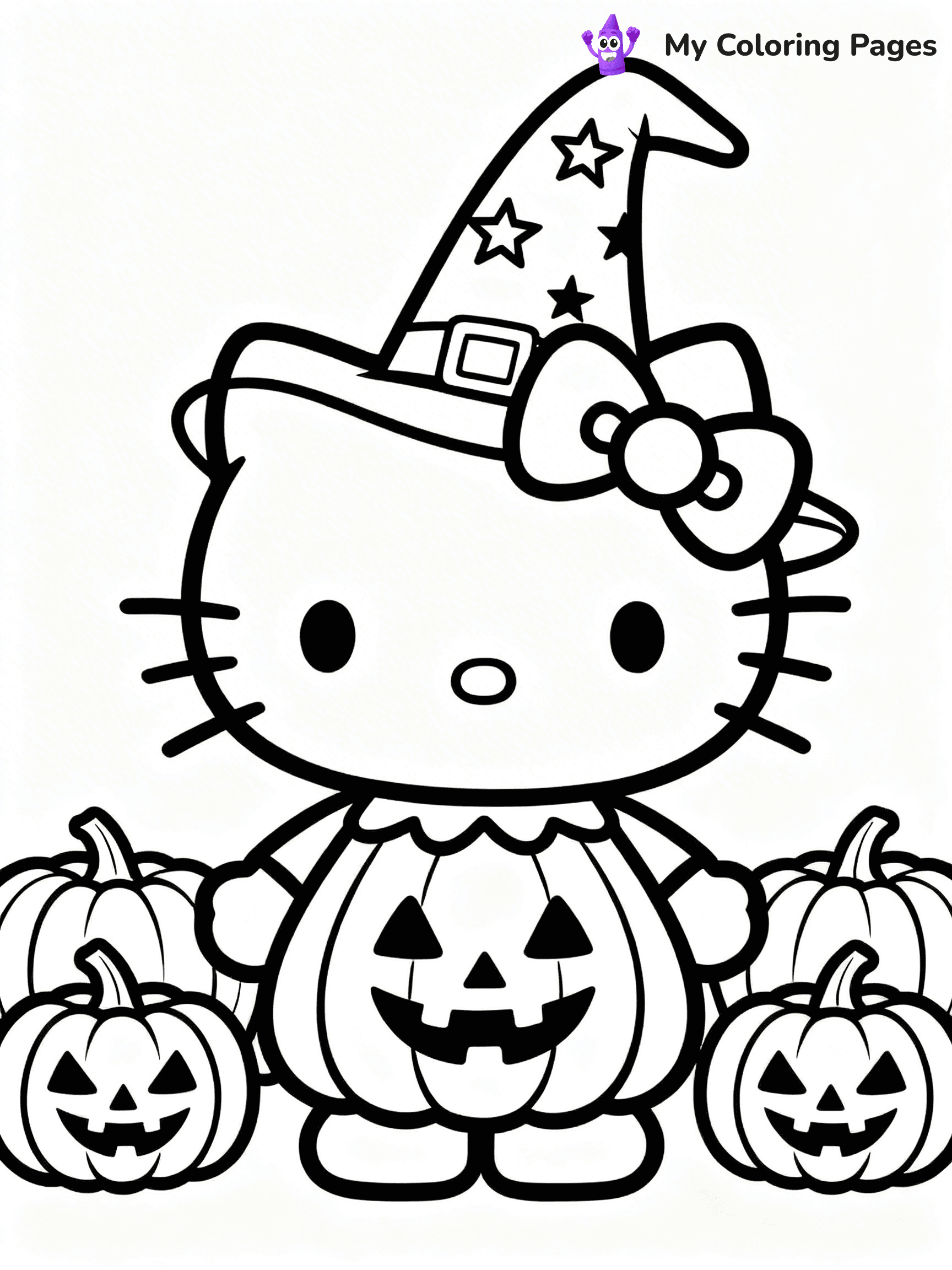 Hello Kitty Coloring Pages Halloween - 16
