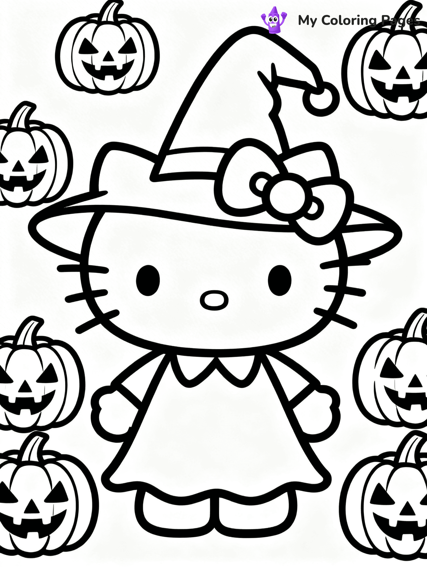 Hello Kitty Coloring Pages Halloween - 1