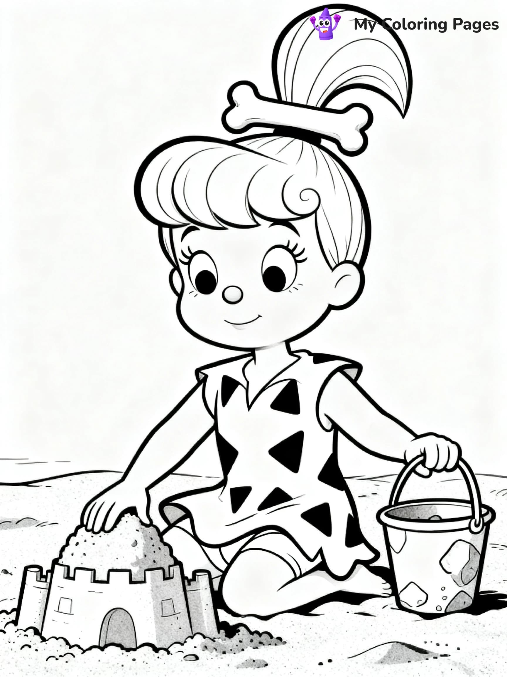 Pebbles And Bam Bam Coloring Pages - 24