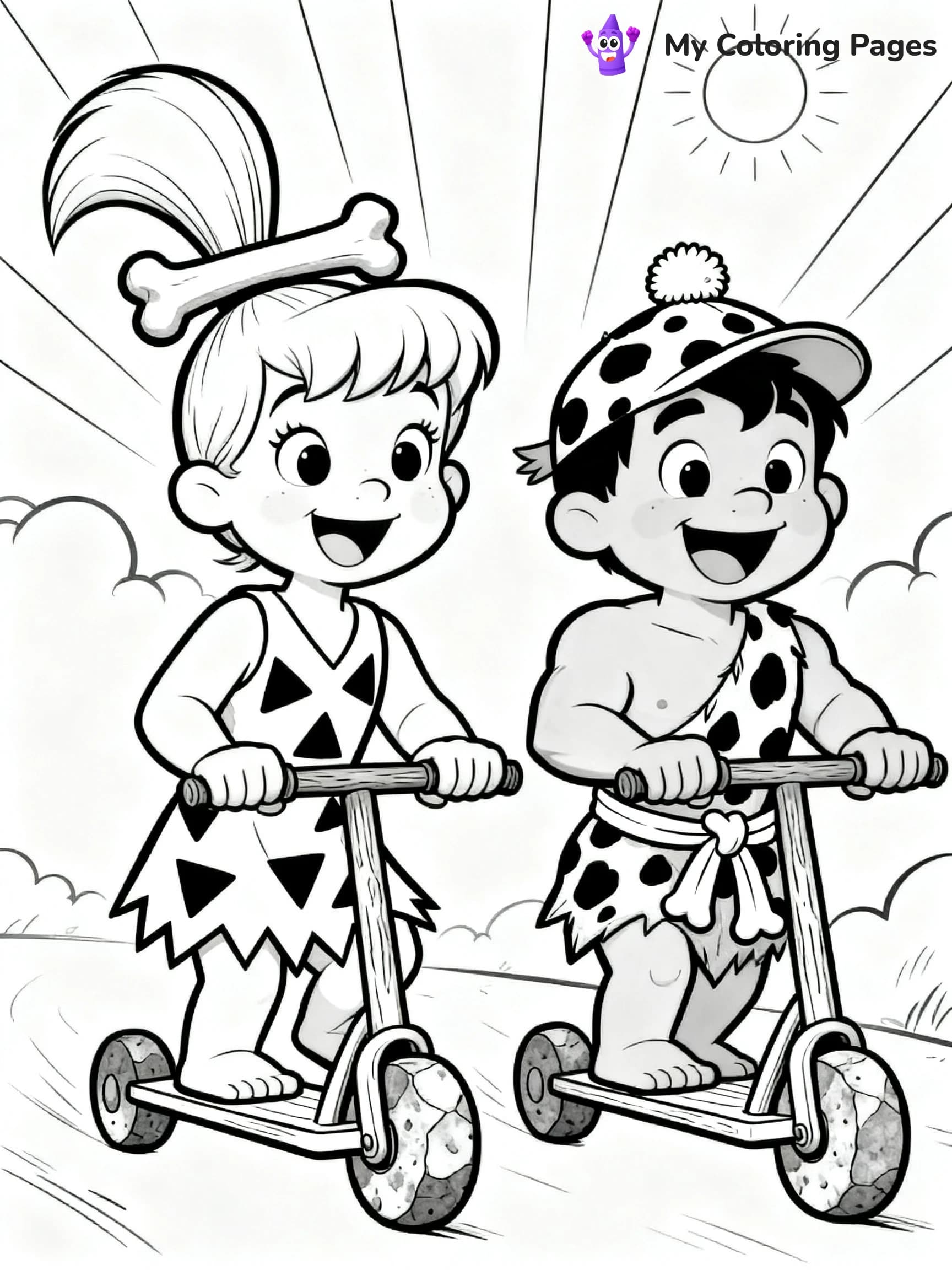 Pebbles And Bam Bam Coloring Pages - 18