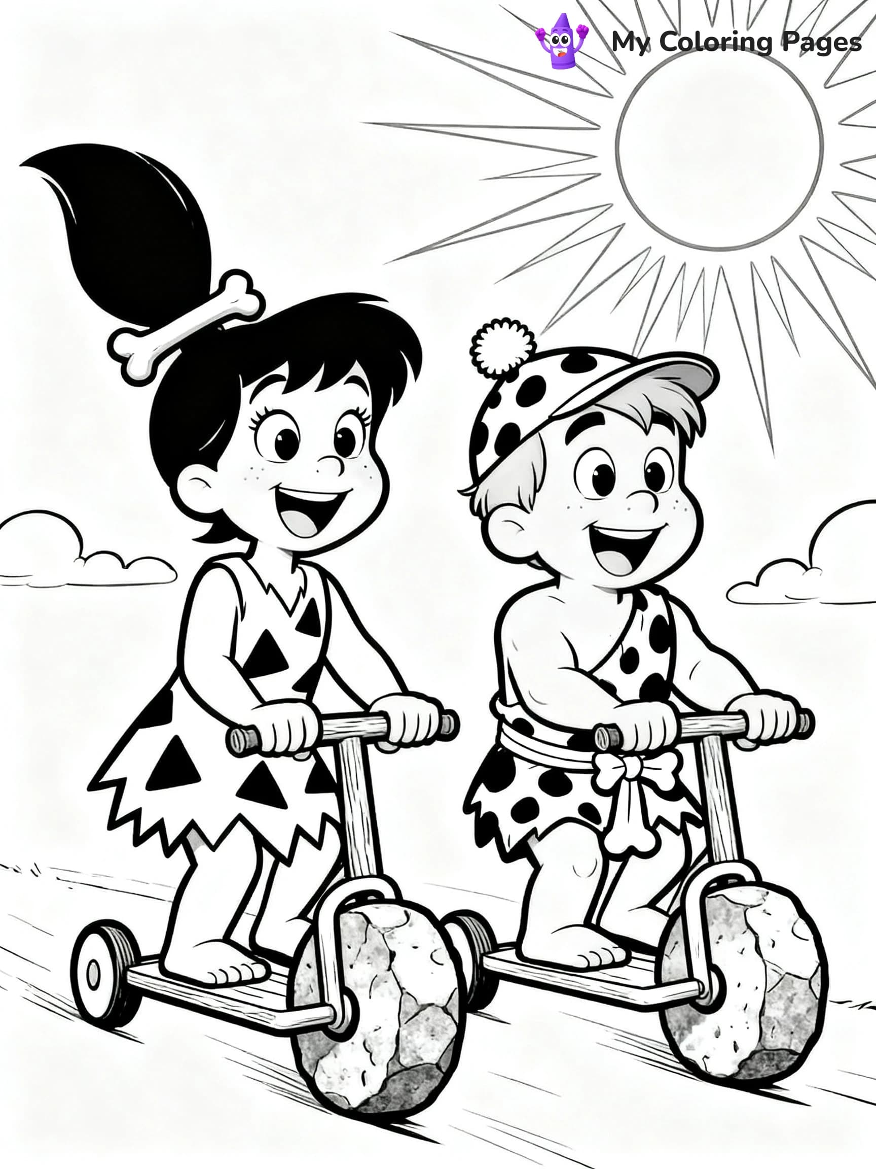 Pebbles And Bam Bam Coloring Pages - 17