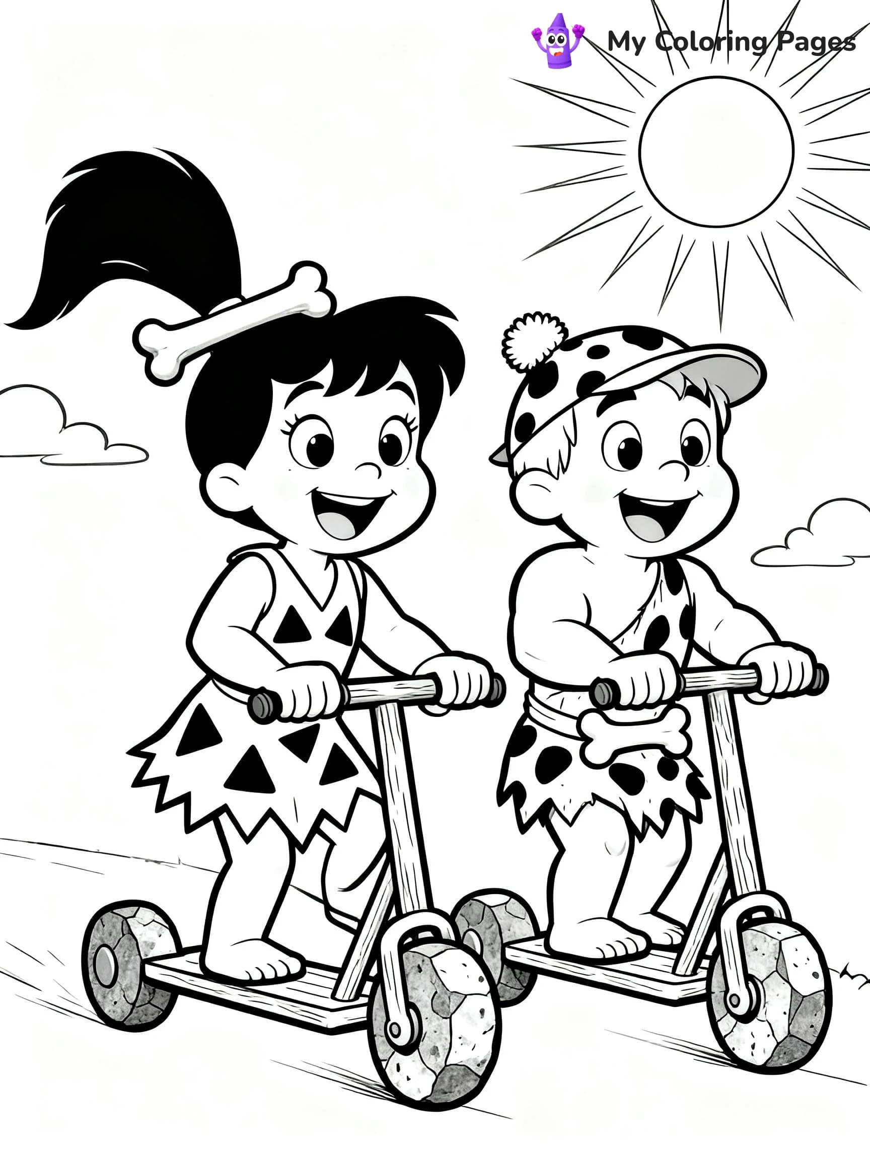 Pebbles And Bam Bam Coloring Pages - 16