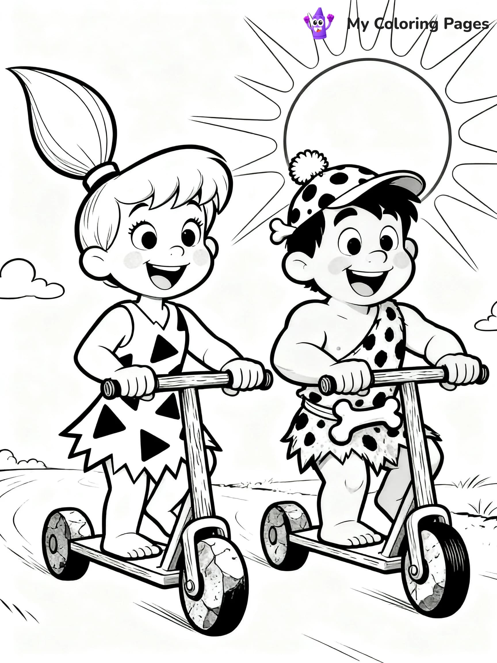 Pebbles And Bam Bam Coloring Pages - 15
