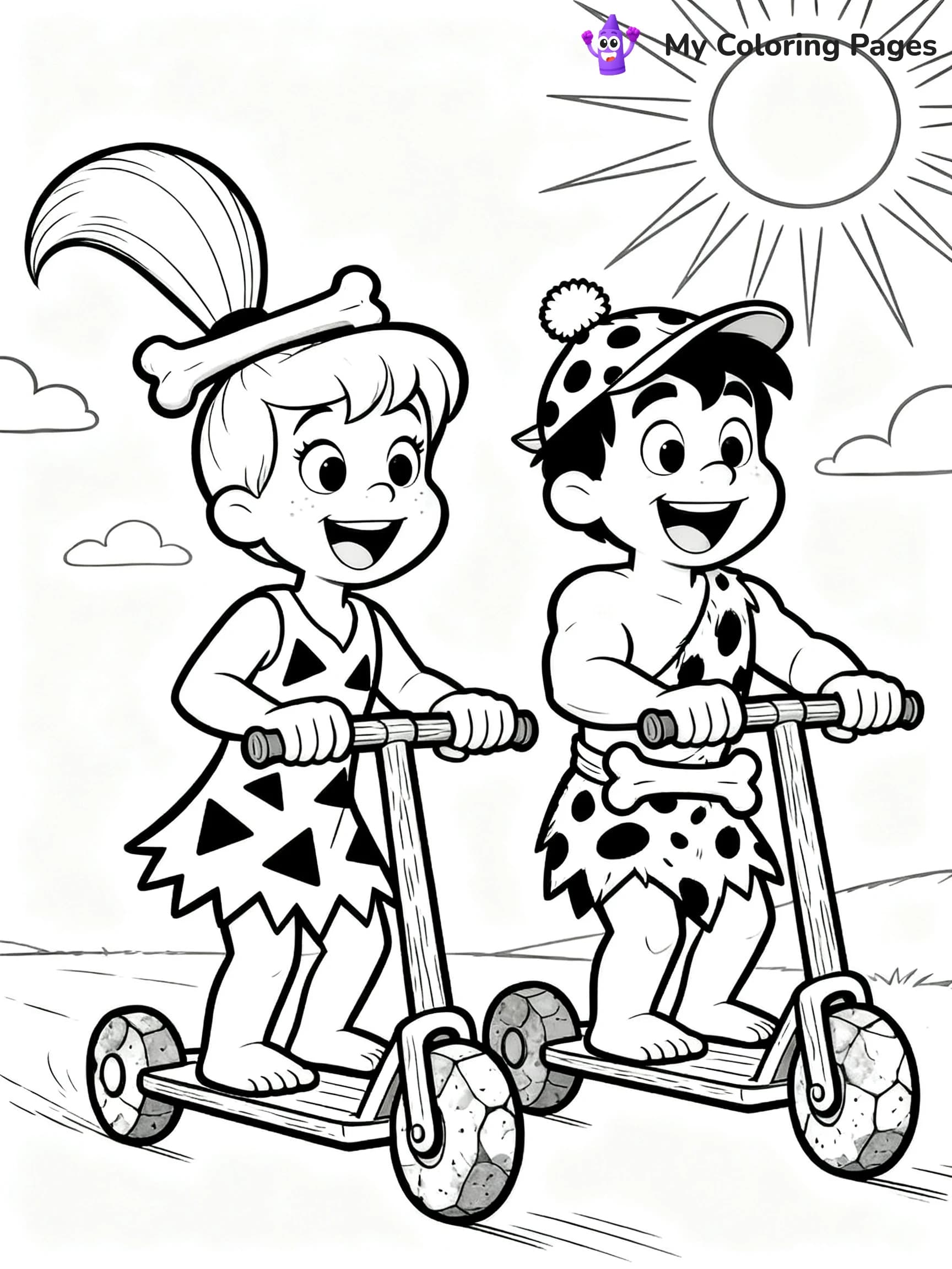 Pebbles And Bam Bam Coloring Pages - 14