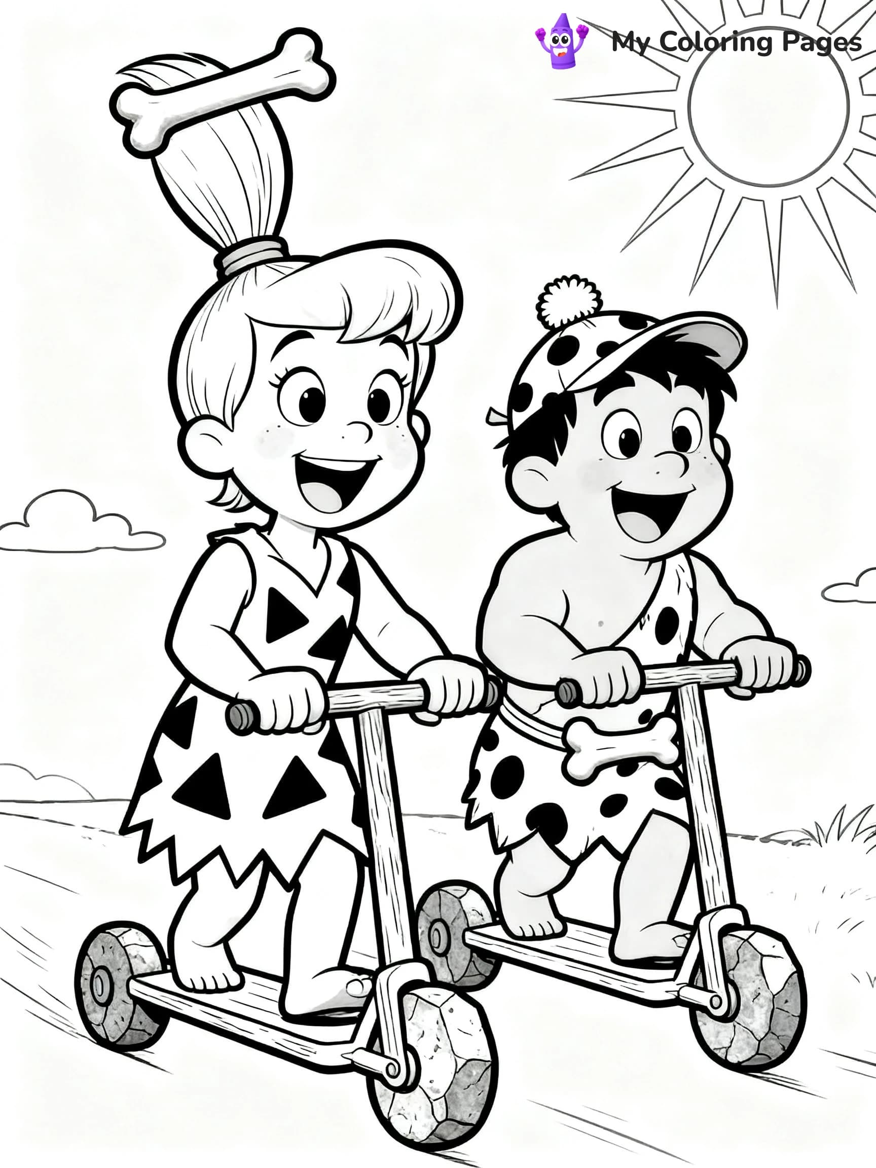 Pebbles And Bam Bam Coloring Pages - 13