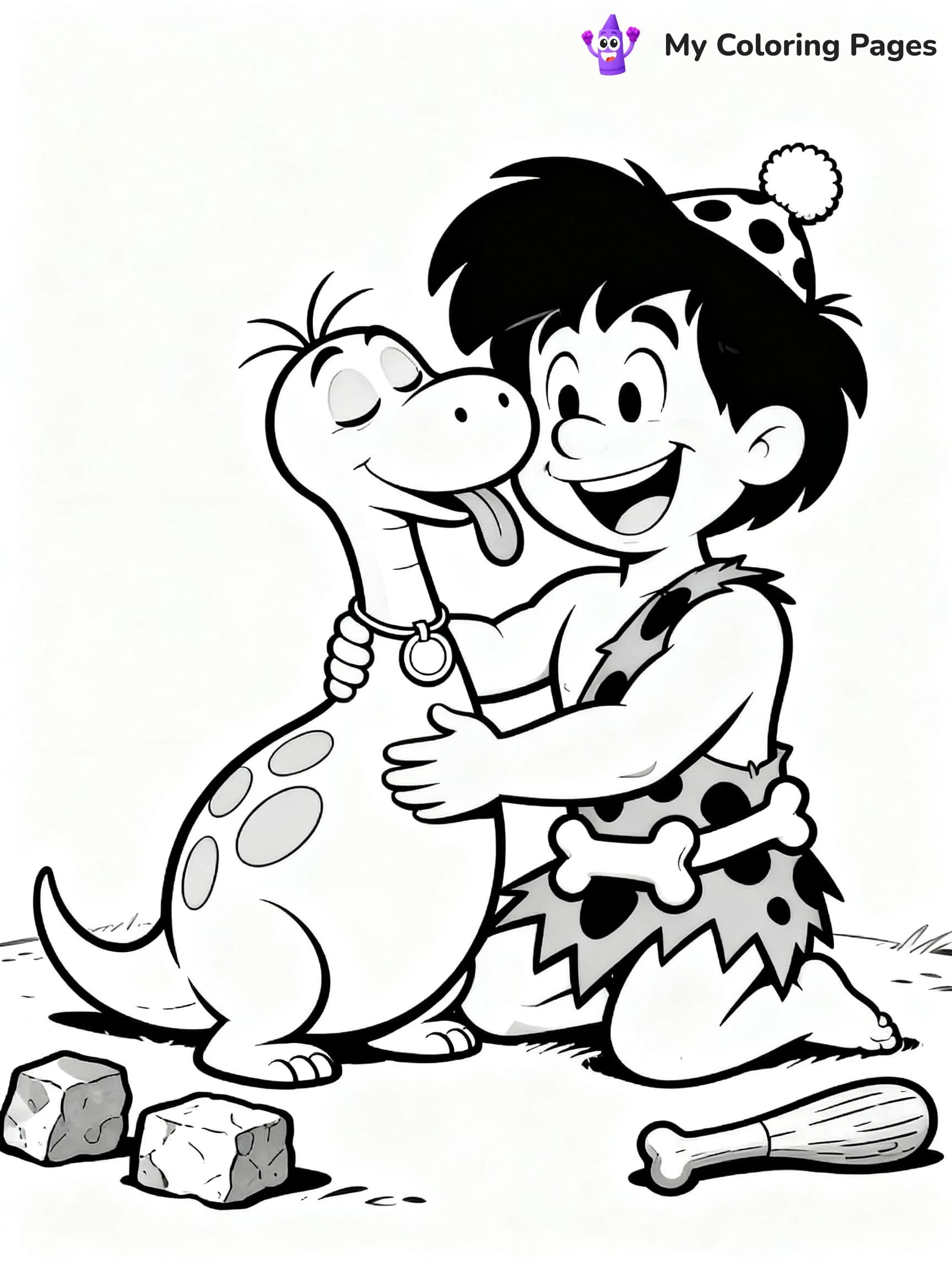 Pebbles And Bam Bam Coloring Pages - 6