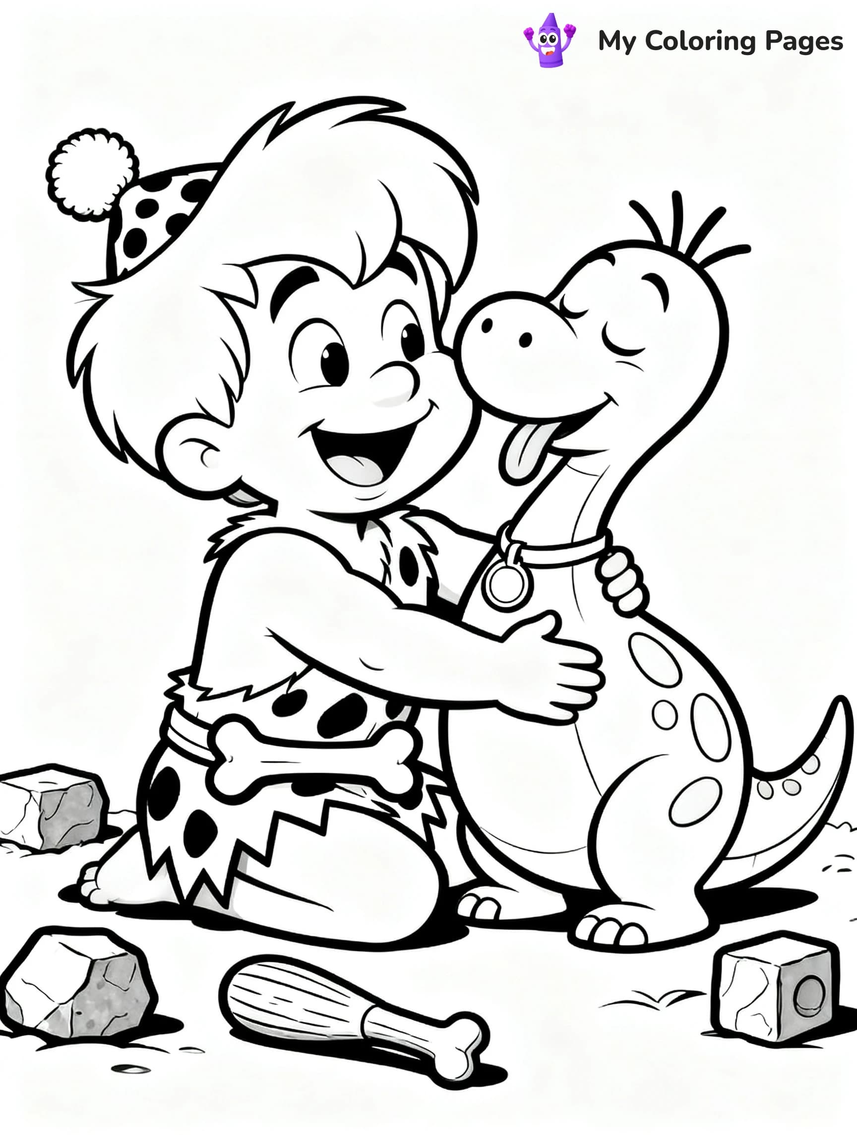 Pebbles And Bam Bam Coloring Pages - 5