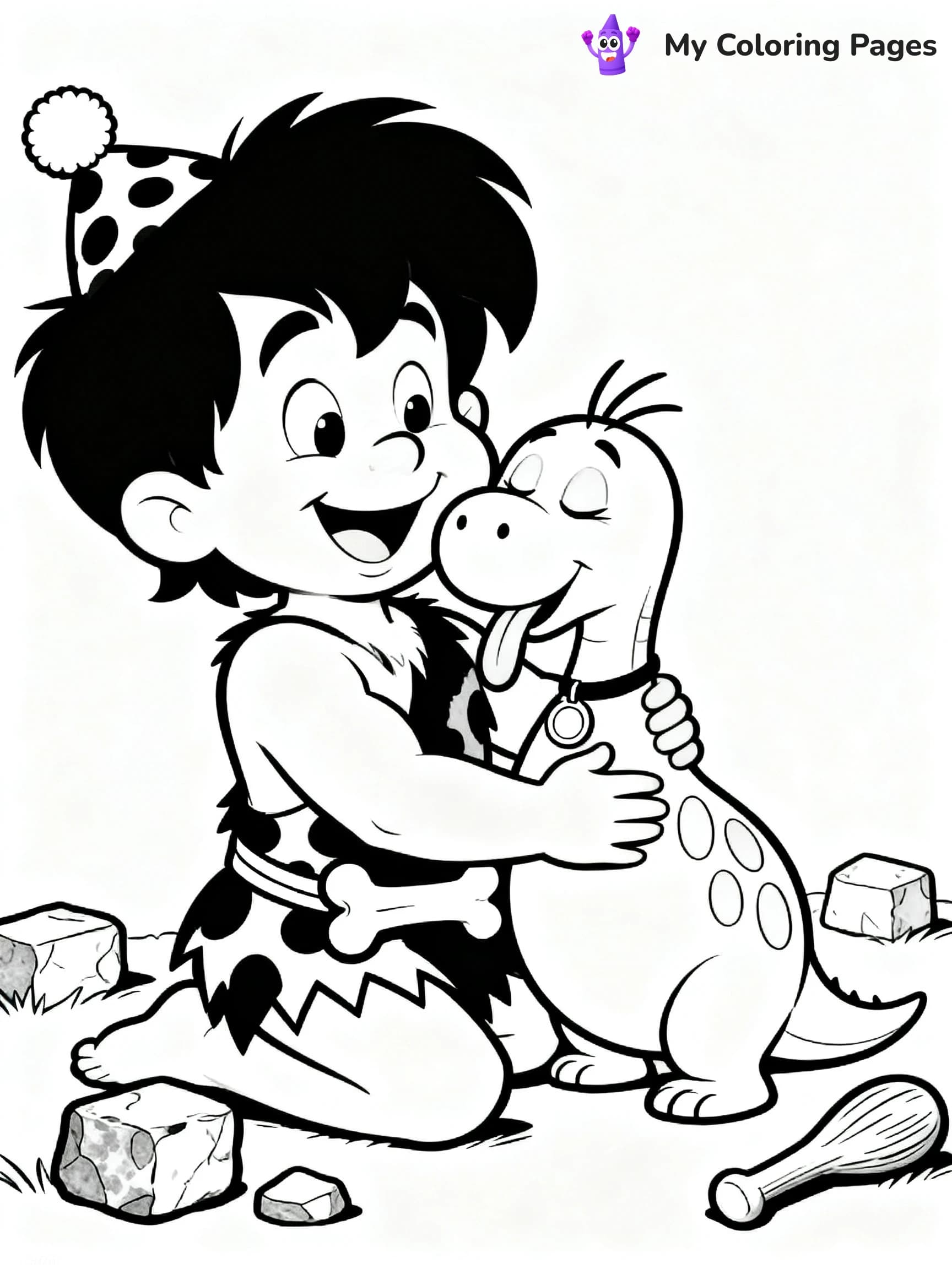 Pebbles And Bam Bam Coloring Pages - 4