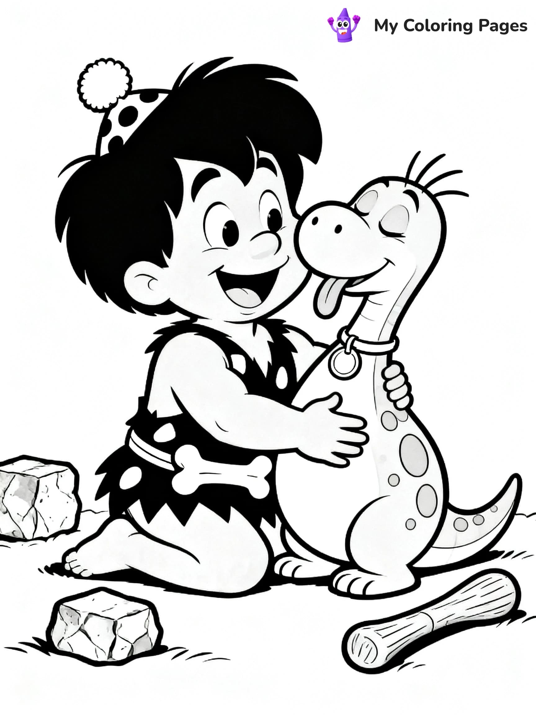 Pebbles And Bam Bam Coloring Pages - 2