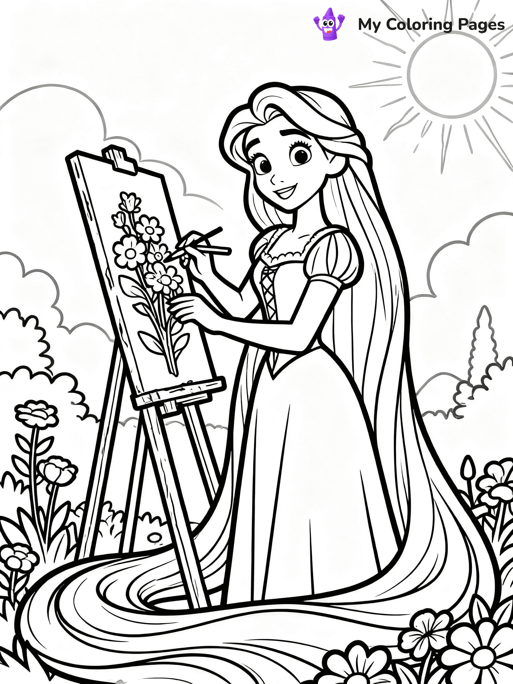 Rapunzel Coloring Pages - 12