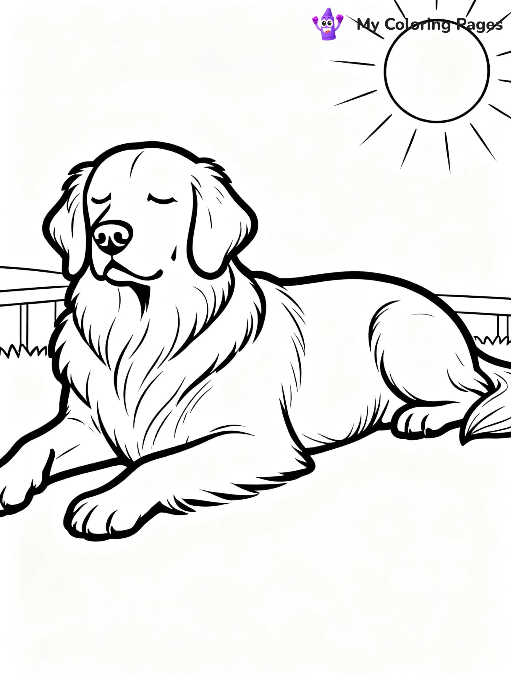 Realistic Golden Retriever Coloring Pages - 6