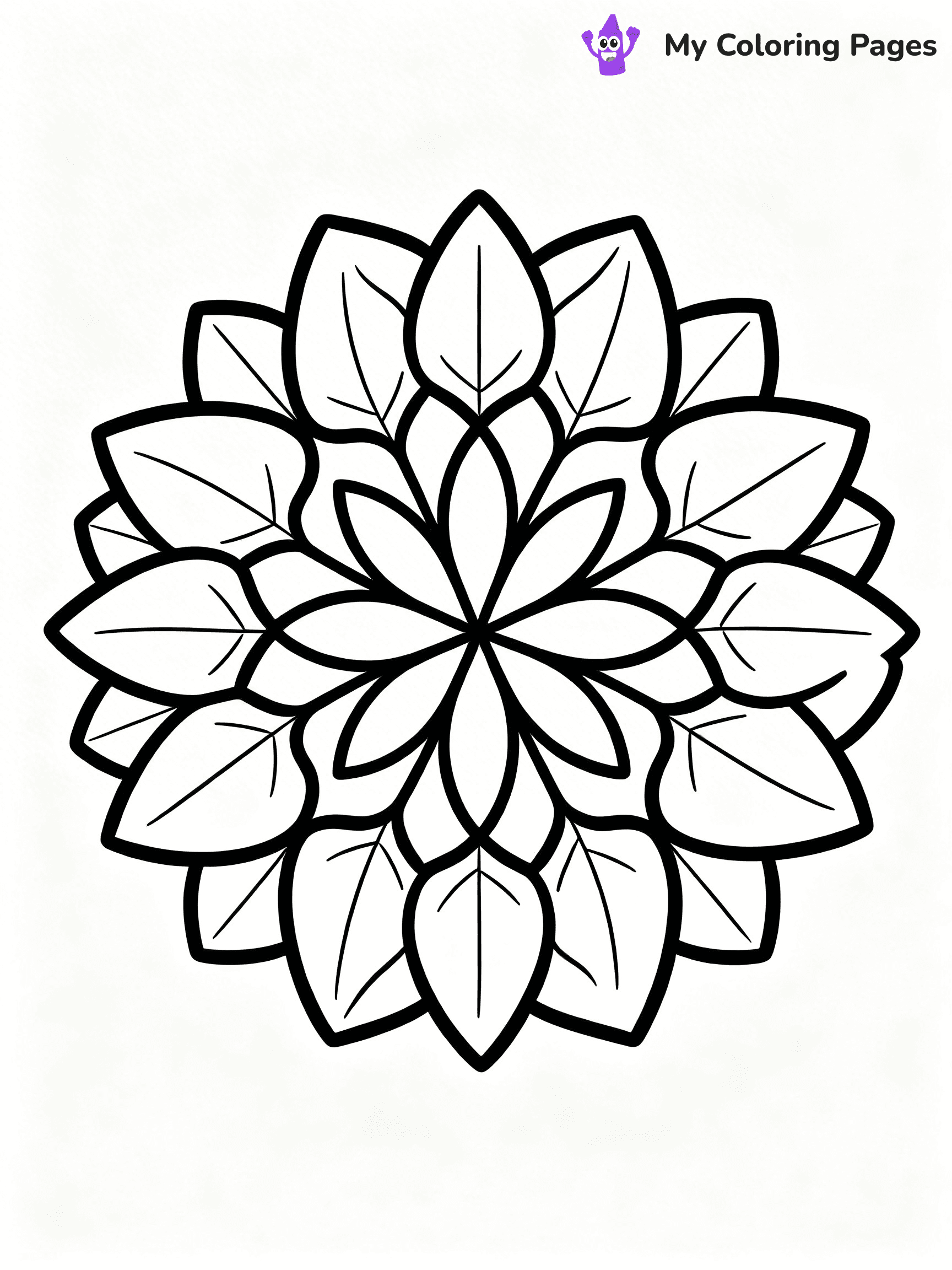 Simple Easy Mandala Coloring Pages - 44