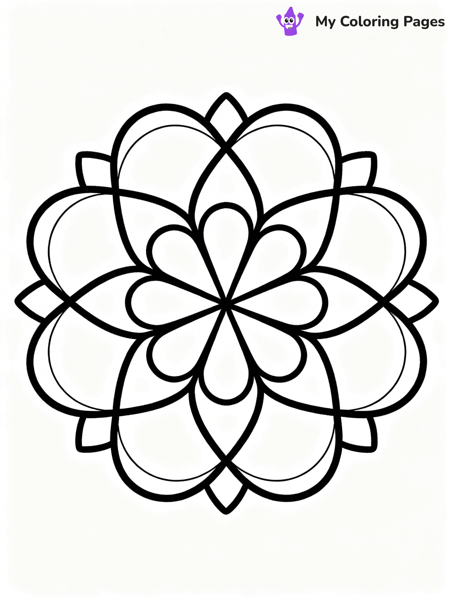 Simple Easy Mandala Coloring Pages - 40