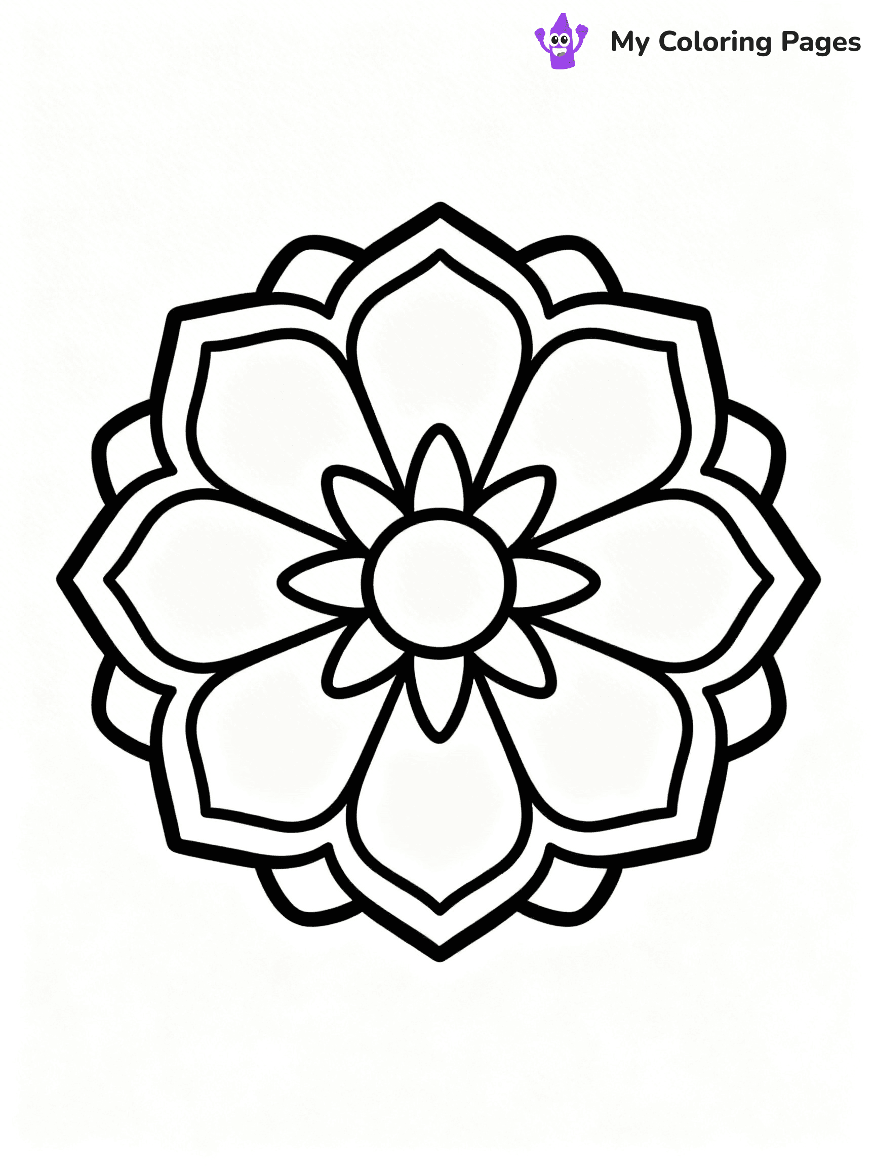 Simple Easy Mandala Coloring Pages - 39