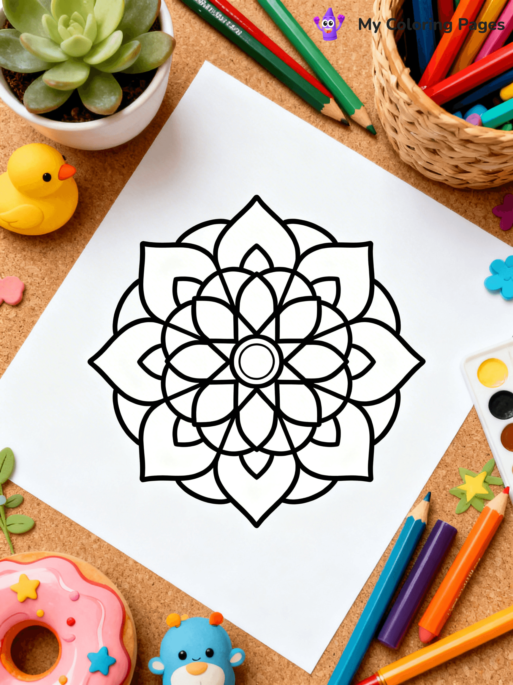Simple Easy Mandala Coloring Pages - 36