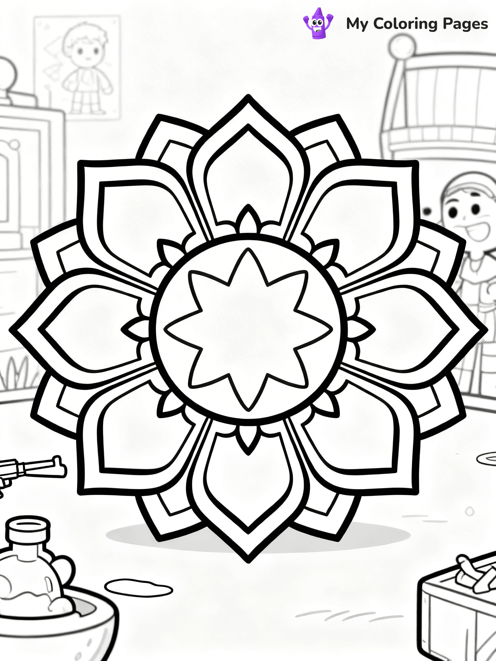 Simple Easy Mandala Coloring Pages - 35