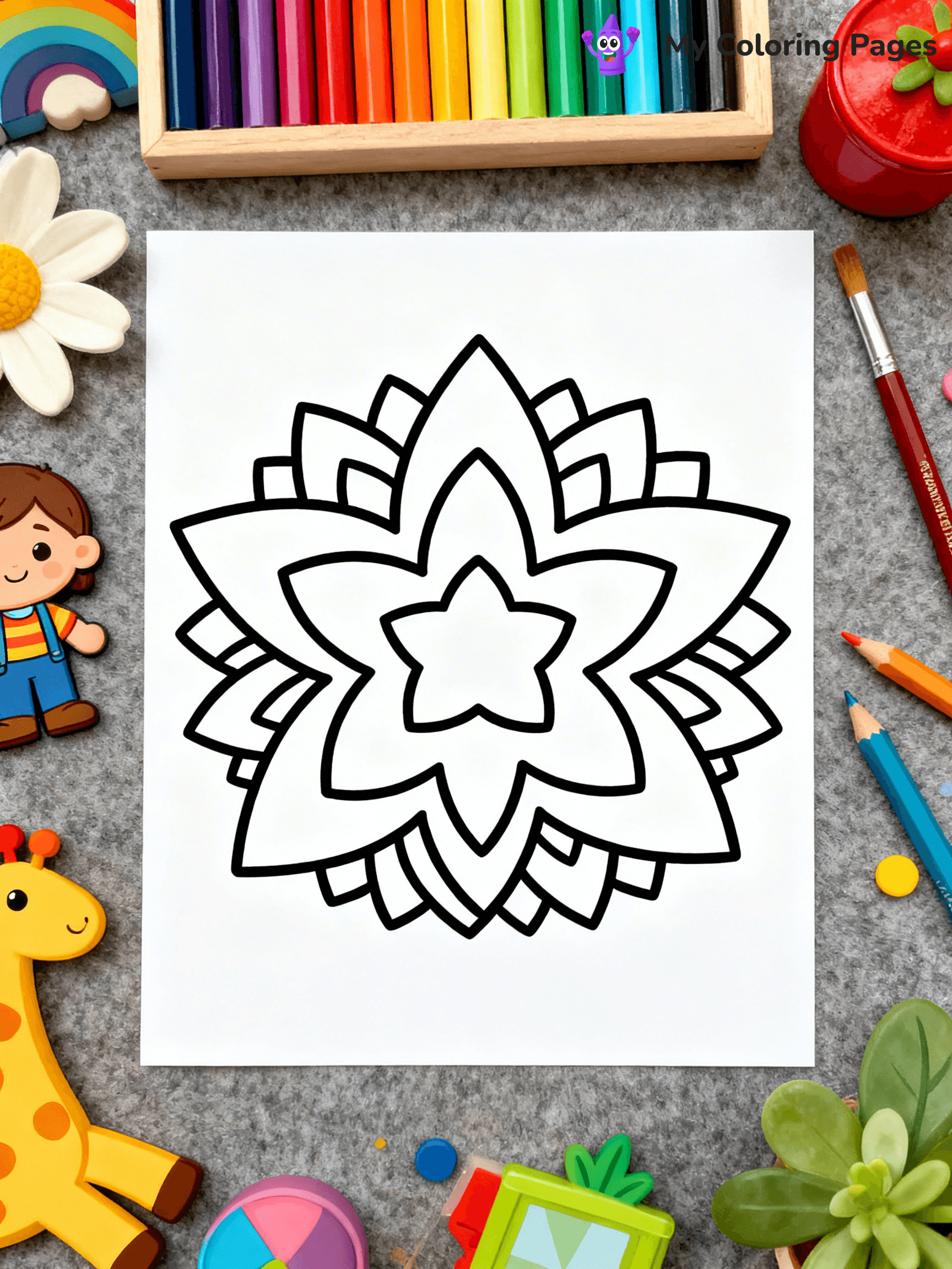 Simple Easy Mandala Coloring Pages - 15