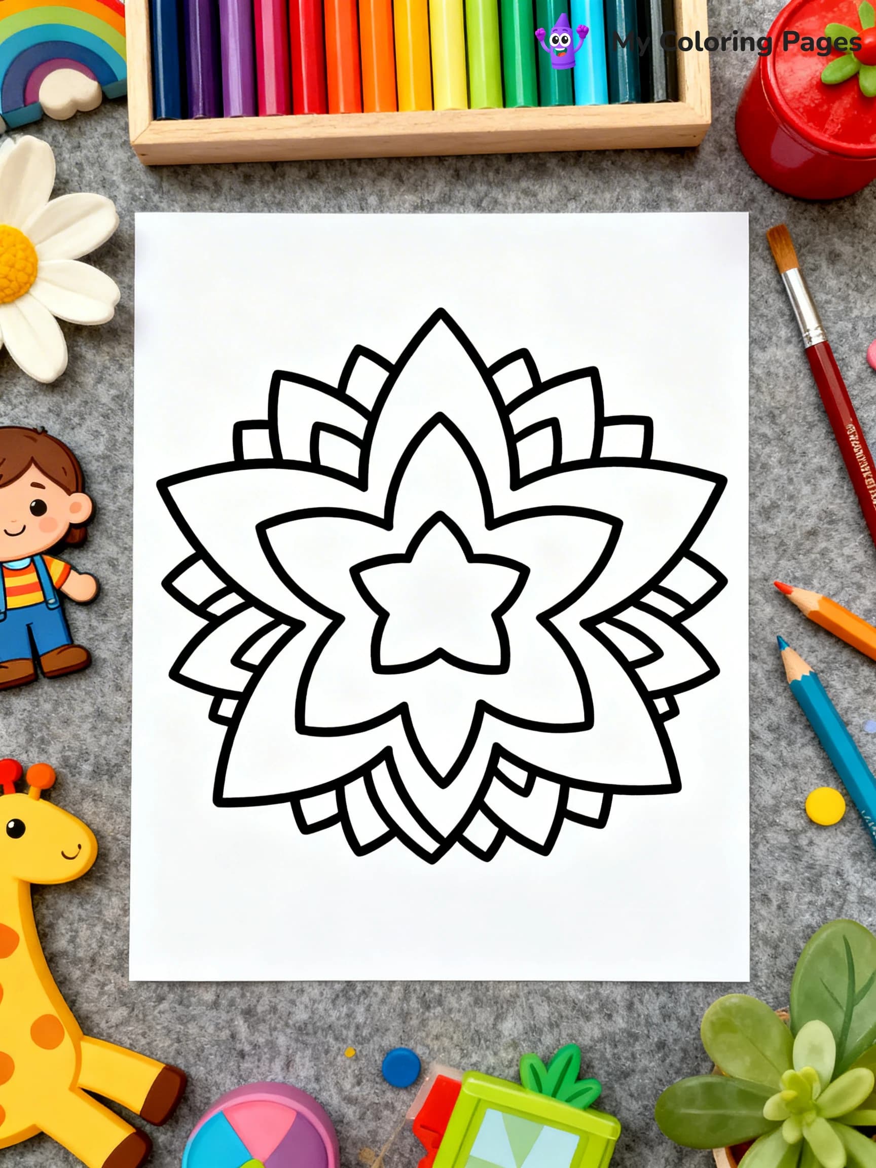 Simple Easy Mandala Coloring Pages - 15