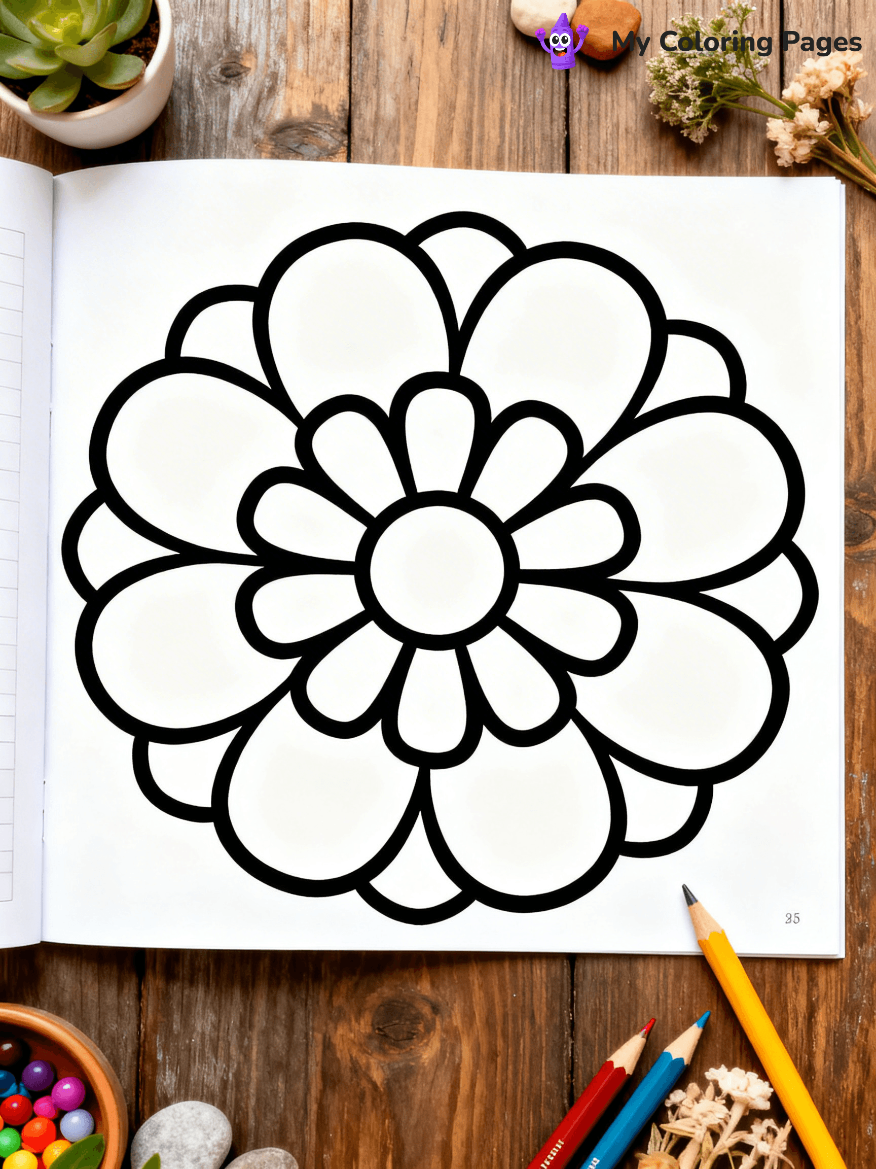 Simple Easy Mandala Coloring Pages - 5