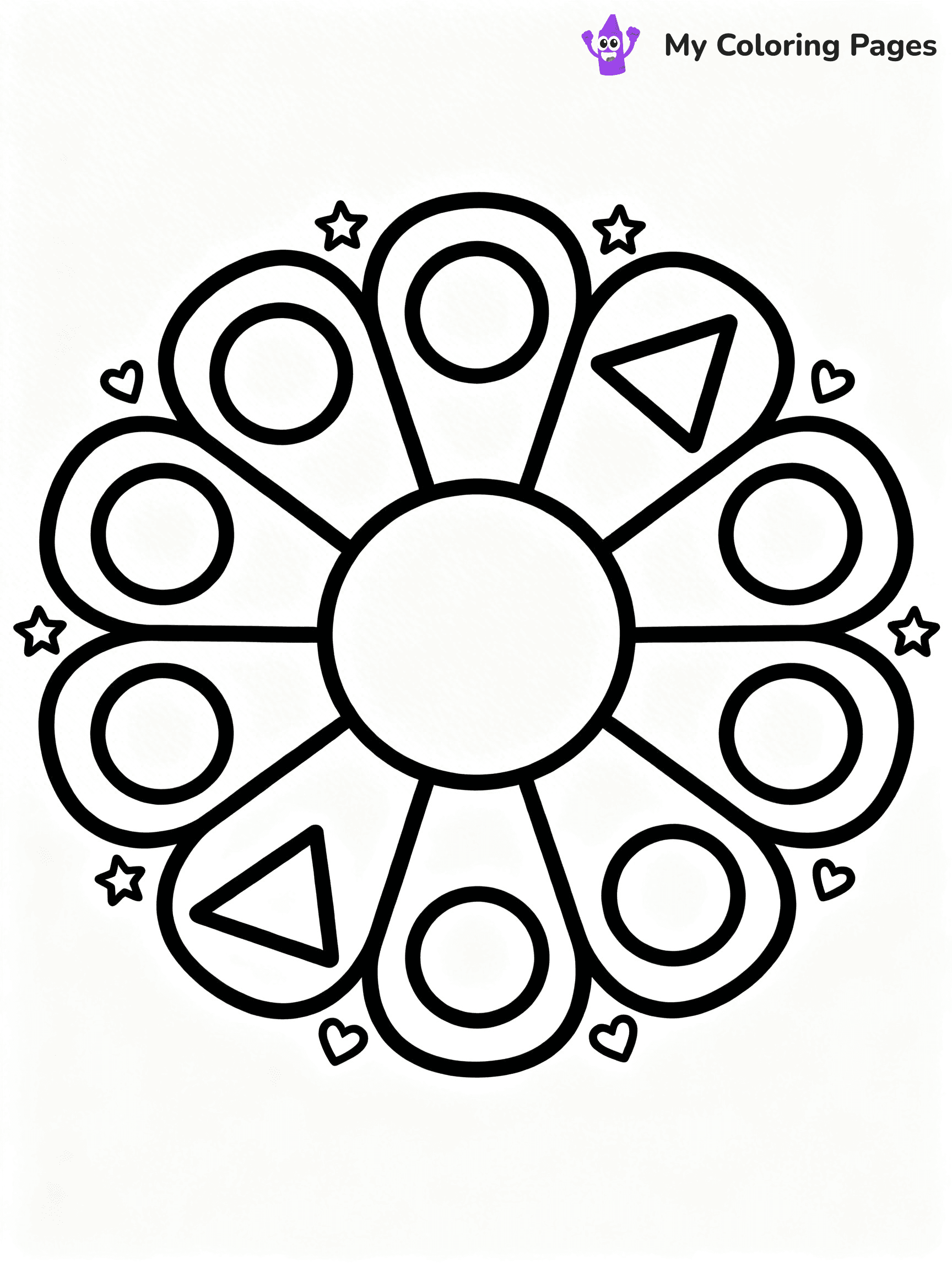 Simple Easy Mandala Coloring Pages - 4