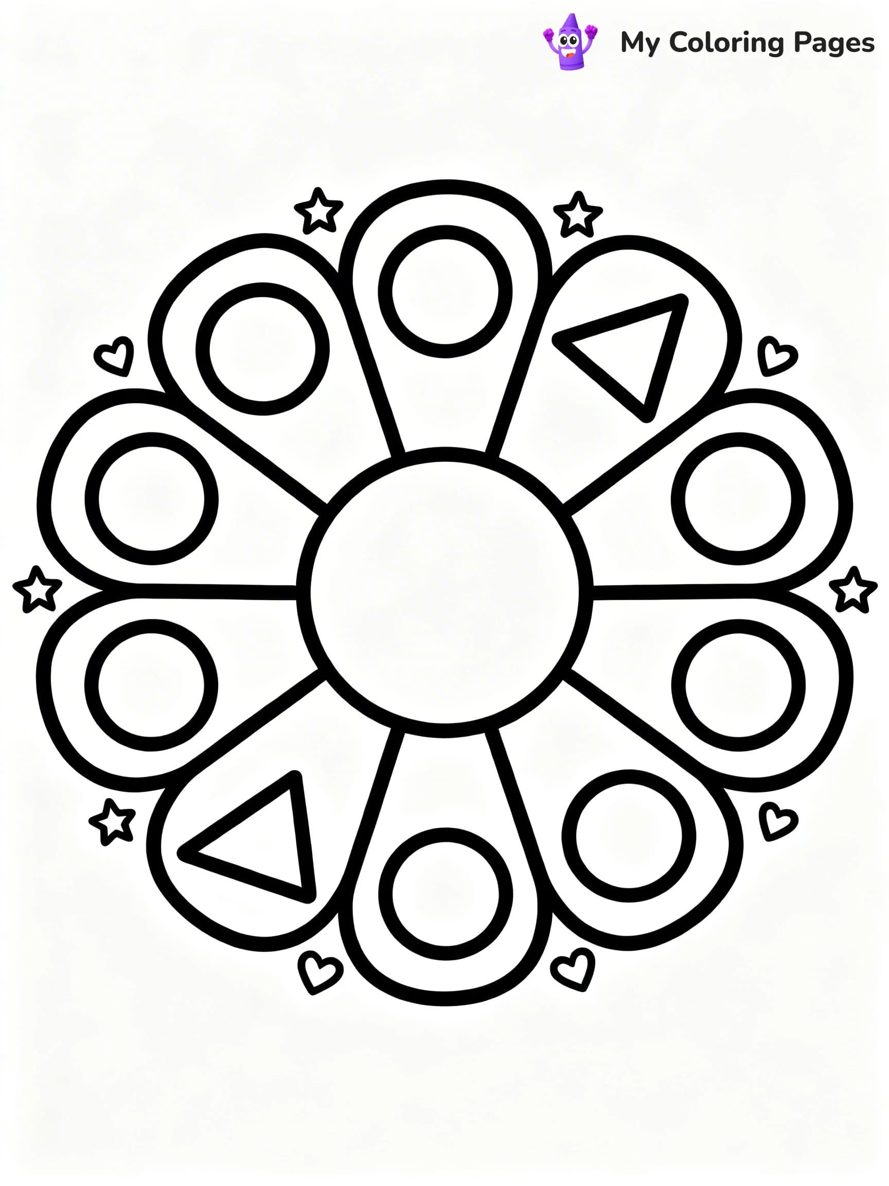 Simple Easy Mandala Coloring Pages - 4