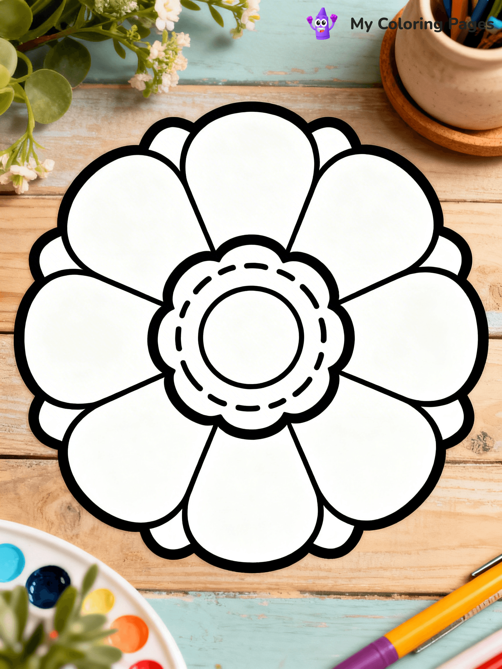 Simple Easy Mandala Coloring Pages - 1