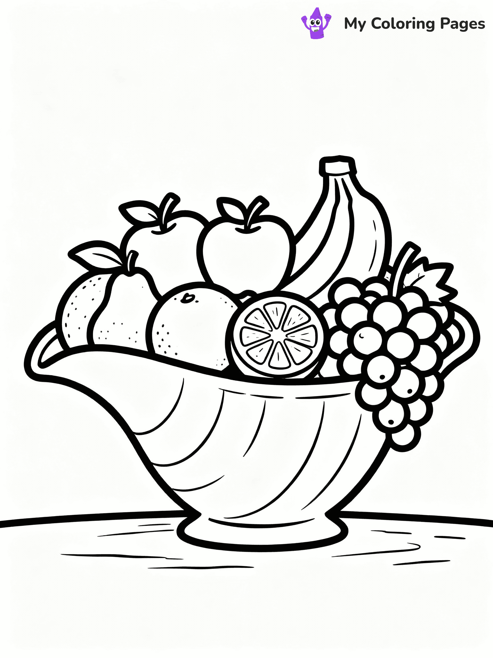 ⚠️ CRITICAL REQUIREMENT - ABSOLUTE BLACK AND WHITE ONLY ⚠️
This MUST be a BLACK AND WHITE line drawing ONLY. NO COLORS whatsoever.
- ONLY pure black lines (#000000) on pure white background (#FFFFFF)
- ABSOLUTELY NO colors, NO shading, NO gradients, NO grayscale
- If there are ANY colors in the output, the image is REJECTED
- This is a COLORING PAGE - meant to be COLORED IN by children
- The output must be UNCOLORED line art ready for coloring
⚠️ SUBJECT TO DRAW: Bountiful cornucopia overflowing with fruits
(REMEMBER: Output must be BLACK AND WHITE line art only, NOT colored!)
# Flat, Friendly Cartoon Line-Art Coloring Page (Seedream 4.0 Master Prompt)
You are generating a **pure black-and-white binary image** of a child-friendly cartoon scene combining characters and background scenery in one cohesive composition.
## Rendering Rules (Strict)
- Only two colors: pure black (#000000) outlines and pure white (#FFFFFF) background.
- No grayscale, shading, gradients, tints, fills, transparency, or partial pixels.
- No antialiasing or blended edges; every pixel is 100% black or white.
- No solid black fills inside shapes — all areas inside outlines must remain white.
- No dark clothing areas or filled tone blocks; all garments outlined only.
- No shadows, textures, lighting, or tonal variations.
- Must look like flat binary vector line-art for coloring pages.
## Drawing & Composition
- **Medium, consistent line weight**; clean closed outlines easy to color inside.
- **Flat, simple, child-friendly design** — no realism or 3D depth.
- Characters are **grounded on a surface**, centered and large.
- **Balanced composition** with clear silhouettes and minimal props.
## Scenery & Style
- Landmarks (e.g., mosque, CN Tower) and scenery (trees, benches, waves) drawn with **black outlines only.**
- For real-world figures, teams, or places, show accurate details using only black outlines—no text or logos. Use distinctive uniform patterns, abstract symbols, and landmark silhouettes to convey identity.
- Keep **consistent perspective**; no floating elements.
- **Style:** whimsical **Doodle Art Alley** — rounded, friendly outlines.
- May adapt shapes from **Crayola, Disney, Peppa Pig, Cocomelon** — *by shape only, never color.*
- Final output: **flat, crisp, binary (#000000/#FFFFFF)**, **no filled color or background text.**
⚠️ FINAL REMINDER: Draw the subject "Bountiful cornucopia overflowing with fruits" as BLACK AND WHITE line art. Zero colors in output.