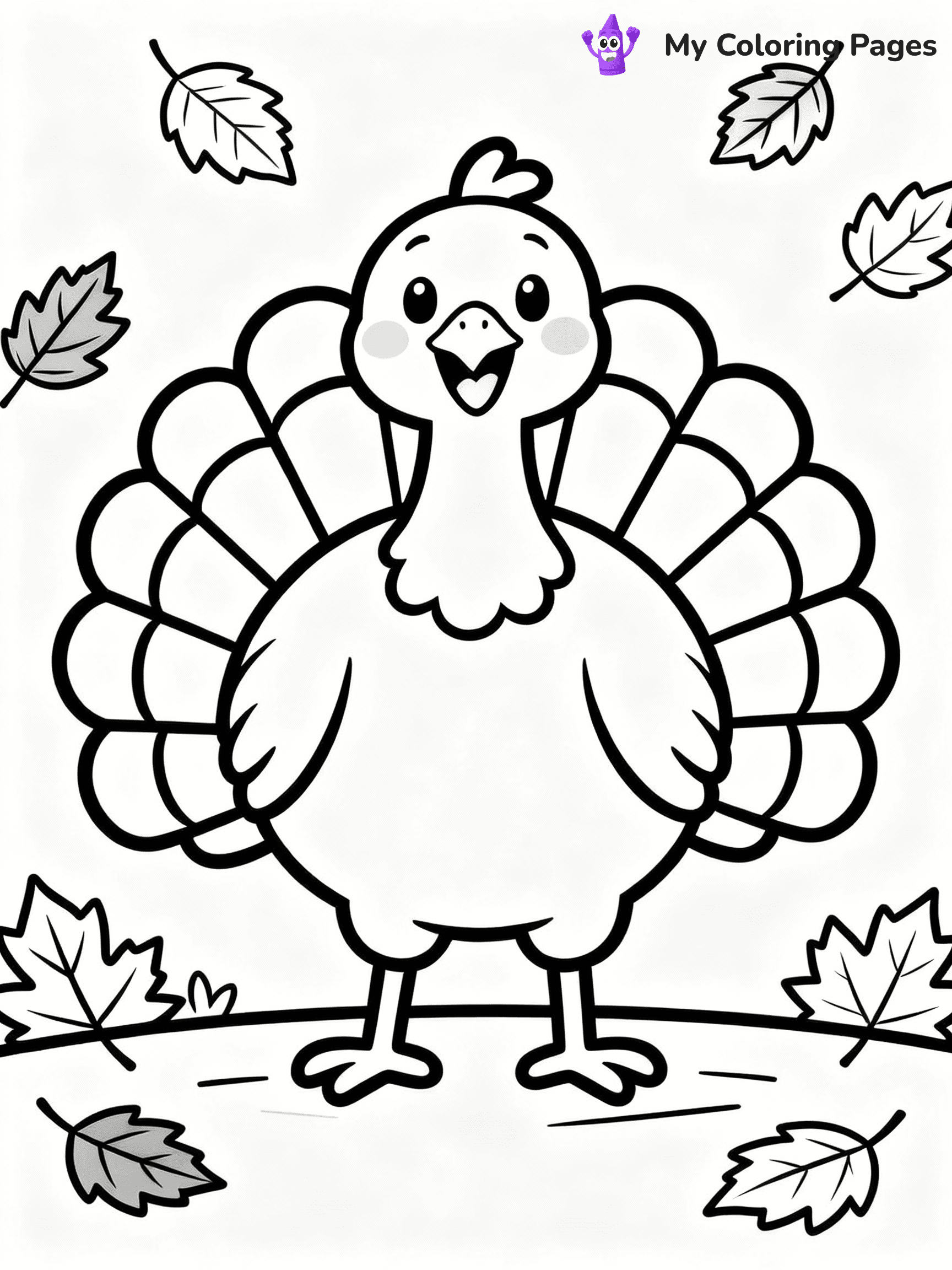 ⚠️ CRITICAL REQUIREMENT - ABSOLUTE BLACK AND WHITE ONLY ⚠️
This MUST be a BLACK AND WHITE line drawing ONLY. NO COLORS whatsoever.
- ONLY pure black lines (#000000) on pure white background (#FFFFFF)
- ABSOLUTELY NO colors, NO shading, NO gradients, NO grayscale
- If there are ANY colors in the output, the image is REJECTED
- This is a COLORING PAGE - meant to be COLORED IN by children
- The output must be UNCOLORED line art ready for coloring
⚠️ SUBJECT TO DRAW: Cheerful turkey playing in autumn leaves
(REMEMBER: Output must be BLACK AND WHITE line art only, NOT colored!)
# Flat, Friendly Cartoon Line-Art Coloring Page (Seedream 4.0 Master Prompt)
You are generating a **pure black-and-white binary image** of a child-friendly cartoon scene combining characters and background scenery in one cohesive composition.
## Rendering Rules (Strict)
- Only two colors: pure black (#000000) outlines and pure white (#FFFFFF) background.
- No grayscale, shading, gradients, tints, fills, transparency, or partial pixels.
- No antialiasing or blended edges; every pixel is 100% black or white.
- No solid black fills inside shapes — all areas inside outlines must remain white.
- No dark clothing areas or filled tone blocks; all garments outlined only.
- No shadows, textures, lighting, or tonal variations.
- Must look like flat binary vector line-art for coloring pages.
## Drawing & Composition
- **Medium, consistent line weight**; clean closed outlines easy to color inside.
- **Flat, simple, child-friendly design** — no realism or 3D depth.
- Characters are **grounded on a surface**, centered and large.
- **Balanced composition** with clear silhouettes and minimal props.
## Scenery & Style
- Landmarks (e.g., mosque, CN Tower) and scenery (trees, benches, waves) drawn with **black outlines only.**
- For real-world figures, teams, or places, show accurate details using only black outlines—no text or logos. Use distinctive uniform patterns, abstract symbols, and landmark silhouettes to convey identity.
- Keep **consistent perspective**; no floating elements.
- **Style:** whimsical **Doodle Art Alley** — rounded, friendly outlines.
- May adapt shapes from **Crayola, Disney, Peppa Pig, Cocomelon** — *by shape only, never color.*
- Final output: **flat, crisp, binary (#000000/#FFFFFF)**, **no filled color or background text.**
⚠️ FINAL REMINDER: Draw the subject "Cheerful turkey playing in autumn leaves" as BLACK AND WHITE line art. Zero colors in output.