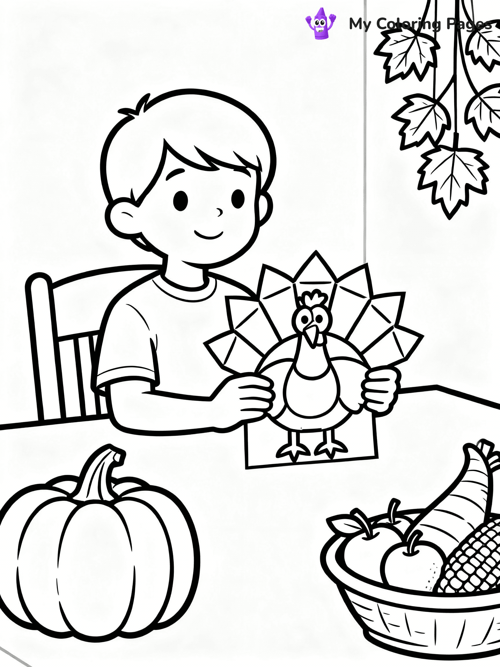 ⚠️ CRITICAL REQUIREMENT - ABSOLUTE BLACK AND WHITE ONLY ⚠️
This MUST be a BLACK AND WHITE line drawing ONLY. NO COLORS whatsoever.
- ONLY pure black lines (#000000) on pure white background (#FFFFFF)
- ABSOLUTELY NO colors, NO shading, NO gradients, NO grayscale
- If there are ANY colors in the output, the image is REJECTED
- This is a COLORING PAGE - meant to be COLORED IN by children
- The output must be UNCOLORED line art ready for coloring
⚠️ SUBJECT TO DRAW: Kids crafting Thanksgiving decorations
(REMEMBER: Output must be BLACK AND WHITE line art only, NOT colored!)
# Flat, Friendly Cartoon Line-Art Coloring Page (Seedream 4.0 Master Prompt)
You are generating a **pure black-and-white binary image** of a child-friendly cartoon scene combining characters and background scenery in one cohesive composition.
## Rendering Rules (Strict)
- Only two colors: pure black (#000000) outlines and pure white (#FFFFFF) background.
- No grayscale, shading, gradients, tints, fills, transparency, or partial pixels.
- No antialiasing or blended edges; every pixel is 100% black or white.
- No solid black fills inside shapes — all areas inside outlines must remain white.
- No dark clothing areas or filled tone blocks; all garments outlined only.
- No shadows, textures, lighting, or tonal variations.
- Must look like flat binary vector line-art for coloring pages.
## Drawing & Composition
- **Medium, consistent line weight**; clean closed outlines easy to color inside.
- **Flat, simple, child-friendly design** — no realism or 3D depth.
- Characters are **grounded on a surface**, centered and large.
- **Balanced composition** with clear silhouettes and minimal props.
## Scenery & Style
- Landmarks (e.g., mosque, CN Tower) and scenery (trees, benches, waves) drawn with **black outlines only.**
- For real-world figures, teams, or places, show accurate details using only black outlines—no text or logos. Use distinctive uniform patterns, abstract symbols, and landmark silhouettes to convey identity.
- Keep **consistent perspective**; no floating elements.
- **Style:** whimsical **Doodle Art Alley** — rounded, friendly outlines.
- May adapt shapes from **Crayola, Disney, Peppa Pig, Cocomelon** — *by shape only, never color.*
- Final output: **flat, crisp, binary (#000000/#FFFFFF)**, **no filled color or background text.**
⚠️ FINAL REMINDER: Draw the subject "Kids crafting Thanksgiving decorations" as BLACK AND WHITE line art. Zero colors in output.