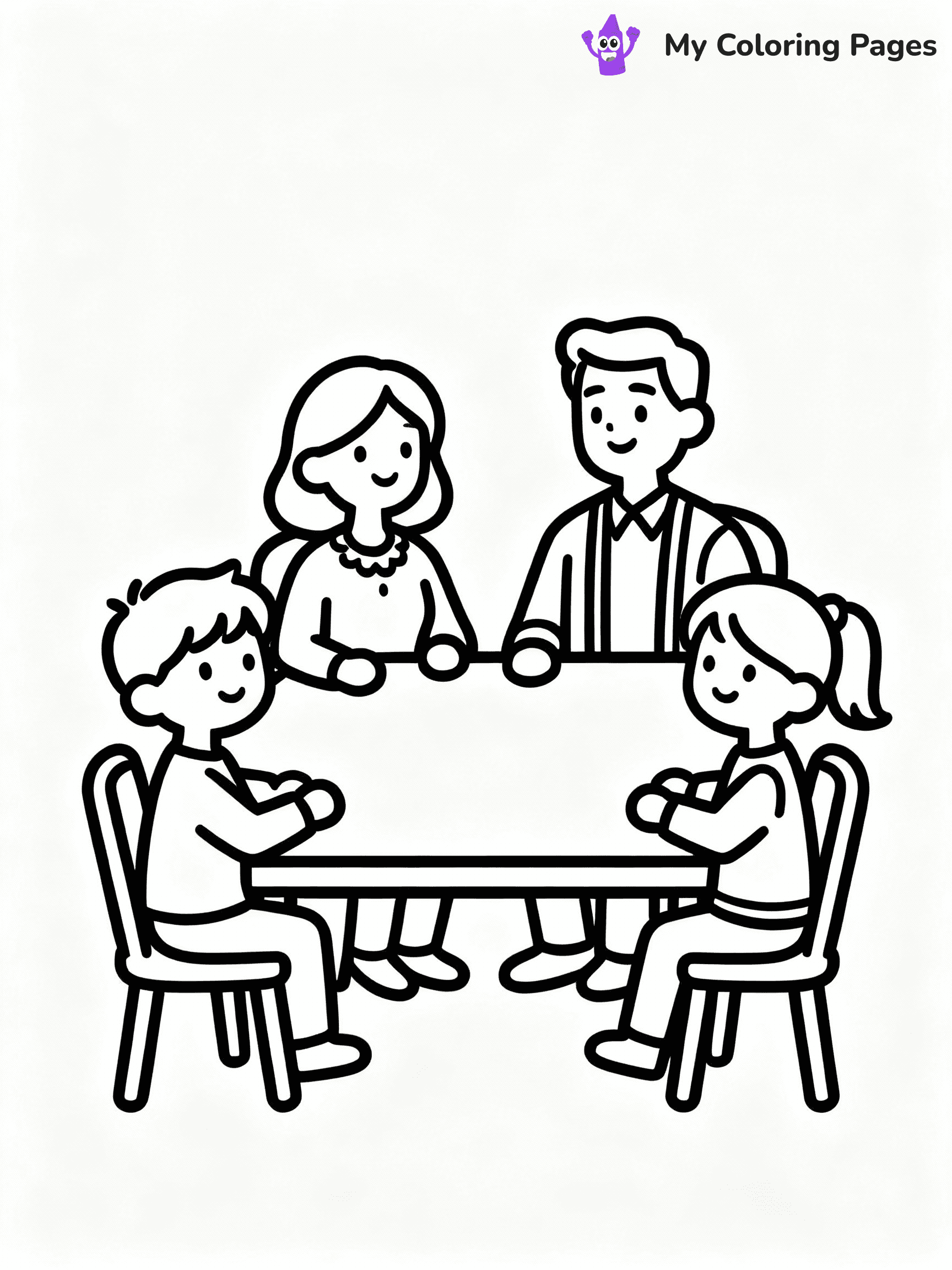 ⚠️ CRITICAL REQUIREMENT - ABSOLUTE BLACK AND WHITE ONLY ⚠️
This MUST be a BLACK AND WHITE line drawing ONLY. NO COLORS whatsoever.
- ONLY pure black lines (#000000) on pure white background (#FFFFFF)
- ABSOLUTELY NO colors, NO shading, NO gradients, NO grayscale
- If there are ANY colors in the output, the image is REJECTED
- This is a COLORING PAGE - meant to be COLORED IN by children
- The output must be UNCOLORED line art ready for coloring
⚠️ SUBJECT TO DRAW: Family gathered around Thanksgiving table
(REMEMBER: Output must be BLACK AND WHITE line art only, NOT colored!)
# Flat, Friendly Cartoon Line-Art Coloring Page (Seedream 4.0 Master Prompt)
You are generating a **pure black-and-white binary image** of a child-friendly cartoon scene combining characters and background scenery in one cohesive composition.
## Rendering Rules (Strict)
- Only two colors: pure black (#000000) outlines and pure white (#FFFFFF) background.
- No grayscale, shading, gradients, tints, fills, transparency, or partial pixels.
- No antialiasing or blended edges; every pixel is 100% black or white.
- No solid black fills inside shapes — all areas inside outlines must remain white.
- No dark clothing areas or filled tone blocks; all garments outlined only.
- No shadows, textures, lighting, or tonal variations.
- Must look like flat binary vector line-art for coloring pages.
## Drawing & Composition
- **Medium, consistent line weight**; clean closed outlines easy to color inside.
- **Flat, simple, child-friendly design** — no realism or 3D depth.
- Characters are **grounded on a surface**, centered and large.
- **Balanced composition** with clear silhouettes and minimal props.
## Scenery & Style
- Landmarks (e.g., mosque, CN Tower) and scenery (trees, benches, waves) drawn with **black outlines only.**
- For real-world figures, teams, or places, show accurate details using only black outlines—no text or logos. Use distinctive uniform patterns, abstract symbols, and landmark silhouettes to convey identity.
- Keep **consistent perspective**; no floating elements.
- **Style:** whimsical **Doodle Art Alley** — rounded, friendly outlines.
- May adapt shapes from **Crayola, Disney, Peppa Pig, Cocomelon** — *by shape only, never color.*
- Final output: **flat, crisp, binary (#000000/#FFFFFF)**, **no filled color or background text.**
⚠️ FINAL REMINDER: Draw the subject "Family gathered around Thanksgiving table" as BLACK AND WHITE line art. Zero colors in output.