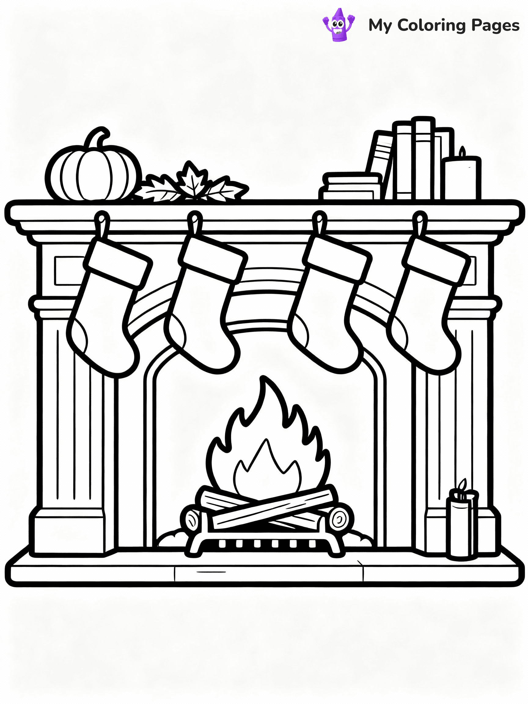 ⚠️ CRITICAL REQUIREMENT - ABSOLUTE BLACK AND WHITE ONLY ⚠️
This MUST be a BLACK AND WHITE line drawing ONLY. NO COLORS whatsoever.
- ONLY pure black lines (#000000) on pure white background (#FFFFFF)
- ABSOLUTELY NO colors, NO shading, NO gradients, NO grayscale
- If there are ANY colors in the output, the image is REJECTED
- This is a COLORING PAGE - meant to be COLORED IN by children
- The output must be UNCOLORED line art ready for coloring
⚠️ SUBJECT TO DRAW: Cozy fireplace with Thanksgiving stockings. Do not color in anything. No Grey or Greyscaling.
(REMEMBER: Output must be BLACK AND WHITE line art only, NOT colored!)
# Flat, Friendly Cartoon Line-Art Coloring Page (Seedream 4.0 Master Prompt)
You are generating a **pure black-and-white binary image** of a child-friendly cartoon scene combining characters and background scenery in one cohesive composition.
## Rendering Rules (Strict)
- Only two colors: pure black (#000000) outlines and pure white (#FFFFFF) background.
- No grayscale, shading, gradients, tints, fills, transparency, or partial pixels.
- No antialiasing or blended edges; every pixel is 100% black or white.
- No solid black fills inside shapes — all areas inside outlines must remain white.
- No dark clothing areas or filled tone blocks; all garments outlined only.
- No shadows, textures, lighting, or tonal variations.
- Must look like flat binary vector line-art for coloring pages.
## Drawing & Composition
- **Medium, consistent line weight**; clean closed outlines easy to color inside.
- **Flat, simple, child-friendly design** — no realism or 3D depth.
- Characters are **grounded on a surface**, centered and large.
- **Balanced composition** with clear silhouettes and minimal props.
## Scenery & Style
- Landmarks (e.g., mosque, CN Tower) and scenery (trees, benches, waves) drawn with **black outlines only.**
- For real-world figures, teams, or places, show accurate details using only black outlines—no text or logos. Use distinctive uniform patterns, abstract symbols, and landmark silhouettes to convey identity.
- Keep **consistent perspective**; no floating elements.
- **Style:** whimsical **Doodle Art Alley** — rounded, friendly outlines.
- May adapt shapes from **Crayola, Disney, Peppa Pig, Cocomelon** — *by shape only, never color.*
- Final output: **flat, crisp, binary (#000000/#FFFFFF)**, **no filled color or background text.**
⚠️ FINAL REMINDER: Draw the subject "Cozy fireplace with Thanksgiving stockings. Do not color in anything. No Grey or Greyscaling." as BLACK AND WHITE line art. Zero colors in output.