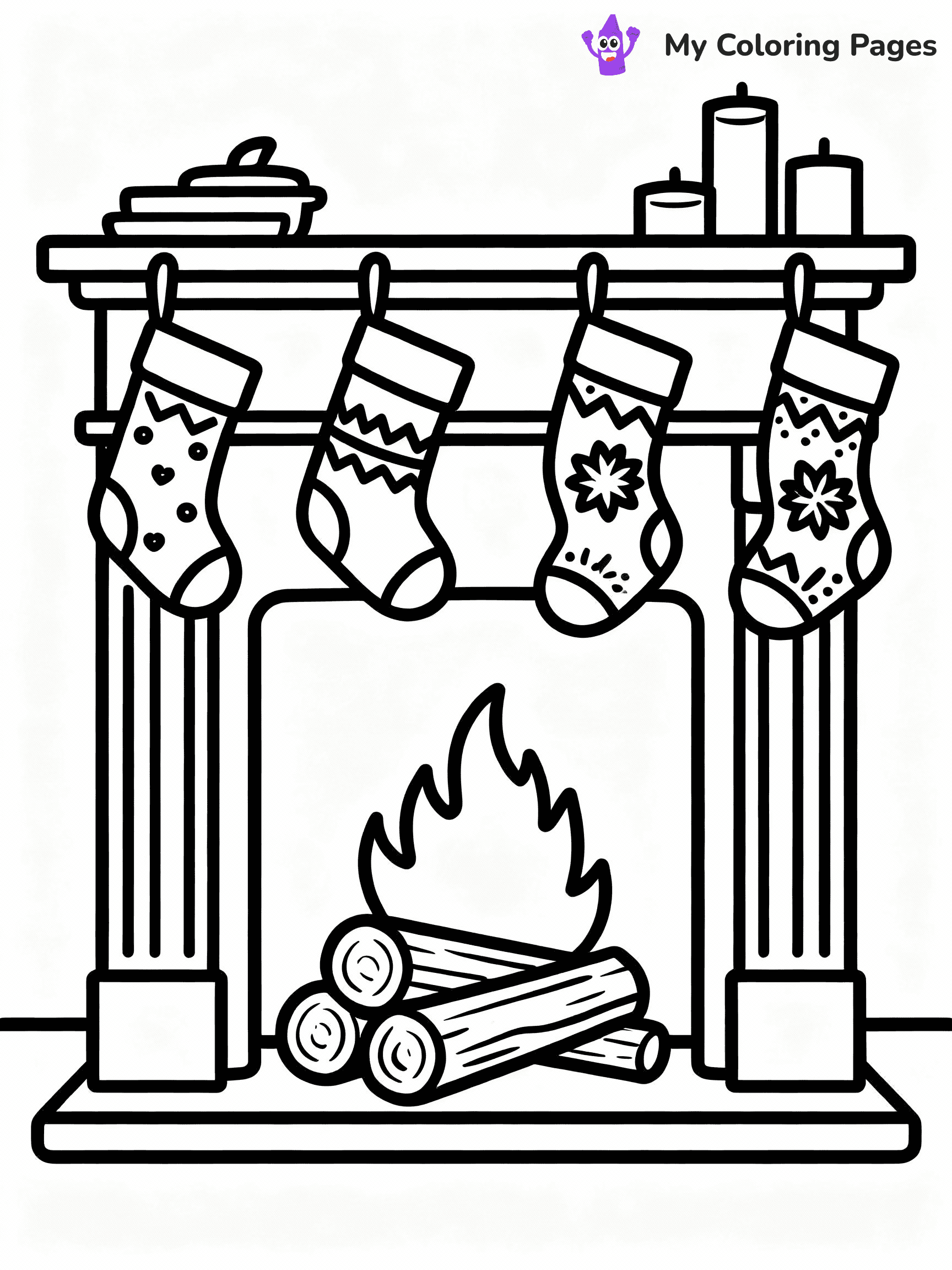 ⚠️ CRITICAL REQUIREMENT - ABSOLUTE BLACK AND WHITE ONLY ⚠️
This MUST be a BLACK AND WHITE line drawing ONLY. NO COLORS whatsoever.
- ONLY pure black lines (#000000) on pure white background (#FFFFFF)
- ABSOLUTELY NO colors, NO shading, NO gradients, NO grayscale
- If there are ANY colors in the output, the image is REJECTED
- This is a COLORING PAGE - meant to be COLORED IN by children
- The output must be UNCOLORED line art ready for coloring
⚠️ SUBJECT TO DRAW: Cozy fireplace with Thanksgiving stockings. Do not color in anything. No Grey or Greyscaling.
(REMEMBER: Output must be BLACK AND WHITE line art only, NOT colored!)
# Flat, Friendly Cartoon Line-Art Coloring Page (Seedream 4.0 Master Prompt)
You are generating a **pure black-and-white binary image** of a child-friendly cartoon scene combining characters and background scenery in one cohesive composition.
## Rendering Rules (Strict)
- Only two colors: pure black (#000000) outlines and pure white (#FFFFFF) background.
- No grayscale, shading, gradients, tints, fills, transparency, or partial pixels.
- No antialiasing or blended edges; every pixel is 100% black or white.
- No solid black fills inside shapes — all areas inside outlines must remain white.
- No dark clothing areas or filled tone blocks; all garments outlined only.
- No shadows, textures, lighting, or tonal variations.
- Must look like flat binary vector line-art for coloring pages.
## Drawing & Composition
- **Medium, consistent line weight**; clean closed outlines easy to color inside.
- **Flat, simple, child-friendly design** — no realism or 3D depth.
- Characters are **grounded on a surface**, centered and large.
- **Balanced composition** with clear silhouettes and minimal props.
## Scenery & Style
- Landmarks (e.g., mosque, CN Tower) and scenery (trees, benches, waves) drawn with **black outlines only.**
- For real-world figures, teams, or places, show accurate details using only black outlines—no text or logos. Use distinctive uniform patterns, abstract symbols, and landmark silhouettes to convey identity.
- Keep **consistent perspective**; no floating elements.
- **Style:** whimsical **Doodle Art Alley** — rounded, friendly outlines.
- May adapt shapes from **Crayola, Disney, Peppa Pig, Cocomelon** — *by shape only, never color.*
- Final output: **flat, crisp, binary (#000000/#FFFFFF)**, **no filled color or background text.**
⚠️ FINAL REMINDER: Draw the subject "Cozy fireplace with Thanksgiving stockings. Do not color in anything. No Grey or Greyscaling." as BLACK AND WHITE line art. Zero colors in output.