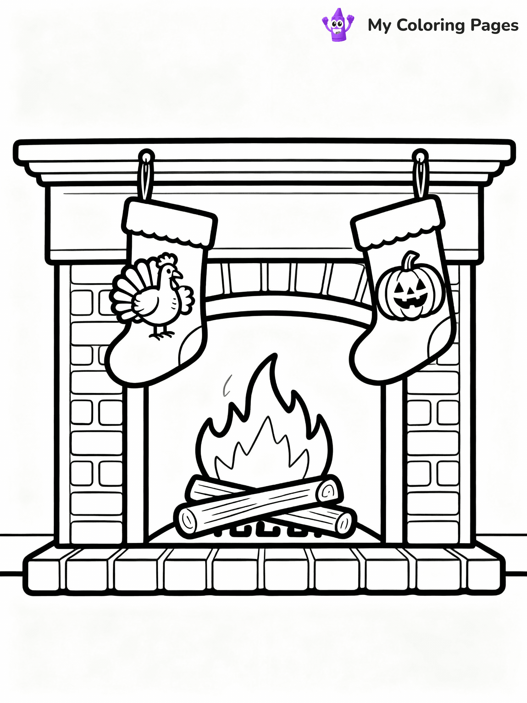 ⚠️ CRITICAL REQUIREMENT - ABSOLUTE BLACK AND WHITE ONLY ⚠️
This MUST be a BLACK AND WHITE line drawing ONLY. NO COLORS whatsoever.
- ONLY pure black lines (#000000) on pure white background (#FFFFFF)
- ABSOLUTELY NO colors, NO shading, NO gradients, NO grayscale
- If there are ANY colors in the output, the image is REJECTED
- This is a COLORING PAGE - meant to be COLORED IN by children
- The output must be UNCOLORED line art ready for coloring
⚠️ SUBJECT TO DRAW: Cozy fireplace with Thanksgiving stockings. Do not color in anything. No Grey or Greyscaling.
(REMEMBER: Output must be BLACK AND WHITE line art only, NOT colored!)
# Flat, Friendly Cartoon Line-Art Coloring Page (Seedream 4.0 Master Prompt)
You are generating a **pure black-and-white binary image** of a child-friendly cartoon scene combining characters and background scenery in one cohesive composition.
## Rendering Rules (Strict)
- Only two colors: pure black (#000000) outlines and pure white (#FFFFFF) background.
- No grayscale, shading, gradients, tints, fills, transparency, or partial pixels.
- No antialiasing or blended edges; every pixel is 100% black or white.
- No solid black fills inside shapes — all areas inside outlines must remain white.
- No dark clothing areas or filled tone blocks; all garments outlined only.
- No shadows, textures, lighting, or tonal variations.
- Must look like flat binary vector line-art for coloring pages.
## Drawing & Composition
- **Medium, consistent line weight**; clean closed outlines easy to color inside.
- **Flat, simple, child-friendly design** — no realism or 3D depth.
- Characters are **grounded on a surface**, centered and large.
- **Balanced composition** with clear silhouettes and minimal props.
## Scenery & Style
- Landmarks (e.g., mosque, CN Tower) and scenery (trees, benches, waves) drawn with **black outlines only.**
- For real-world figures, teams, or places, show accurate details using only black outlines—no text or logos. Use distinctive uniform patterns, abstract symbols, and landmark silhouettes to convey identity.
- Keep **consistent perspective**; no floating elements.
- **Style:** whimsical **Doodle Art Alley** — rounded, friendly outlines.
- May adapt shapes from **Crayola, Disney, Peppa Pig, Cocomelon** — *by shape only, never color.*
- Final output: **flat, crisp, binary (#000000/#FFFFFF)**, **no filled color or background text.**
⚠️ FINAL REMINDER: Draw the subject "Cozy fireplace with Thanksgiving stockings. Do not color in anything. No Grey or Greyscaling." as BLACK AND WHITE line art. Zero colors in output.