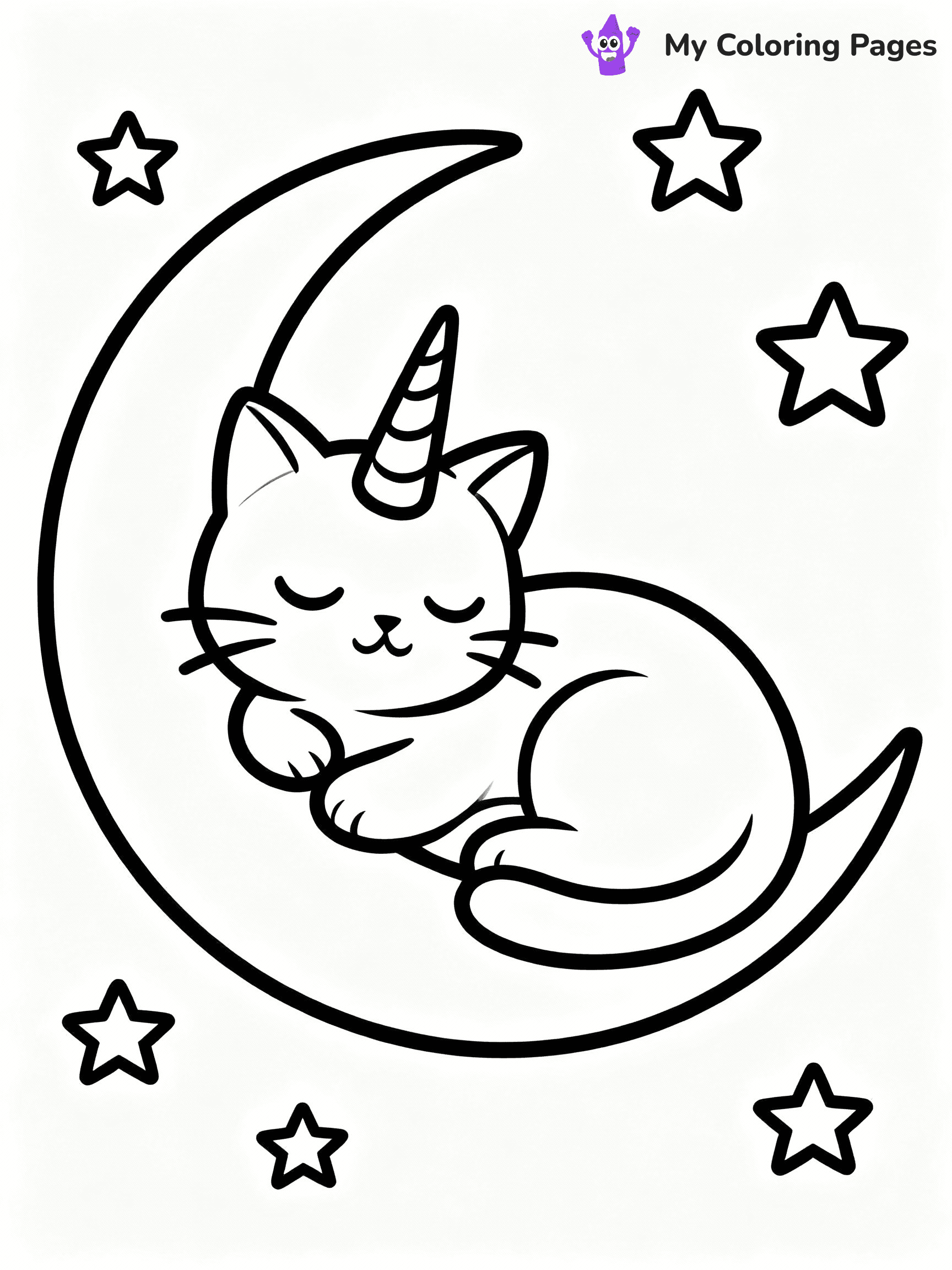 Unicorn Cat Coloring Pages - 37