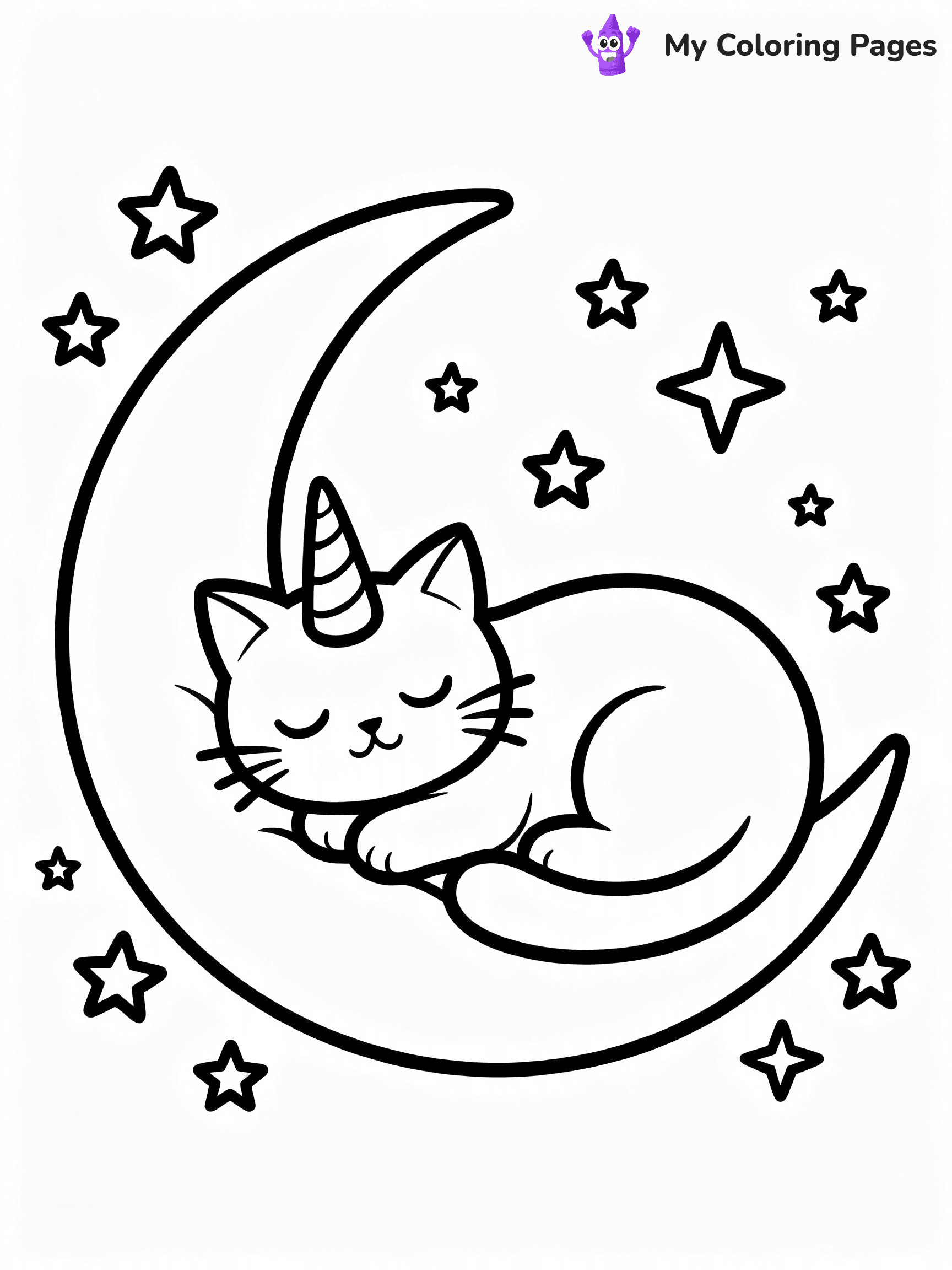 Unicorn Cat Coloring Pages - 32